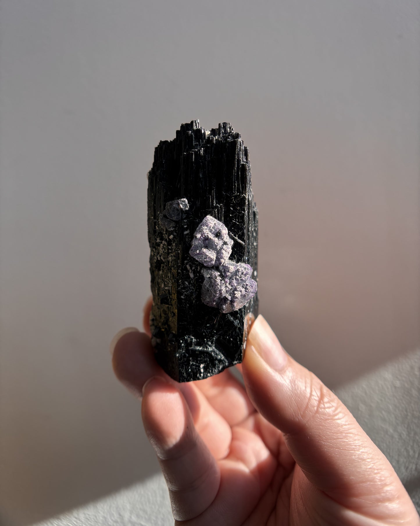 Namibian Black Tourmaline with Lepidolite 115.4g