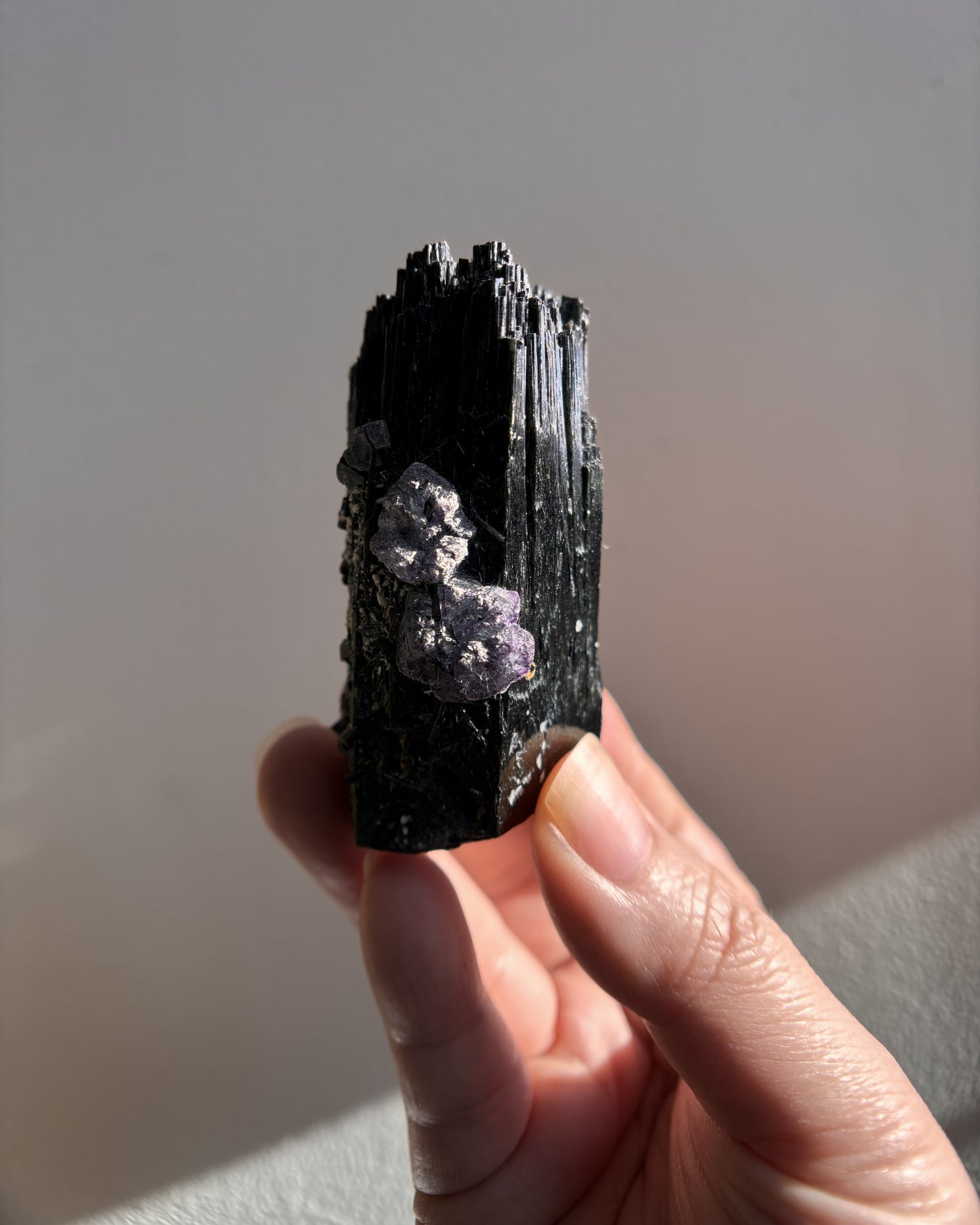 Namibian Black Tourmaline with Lepidolite 115.4g