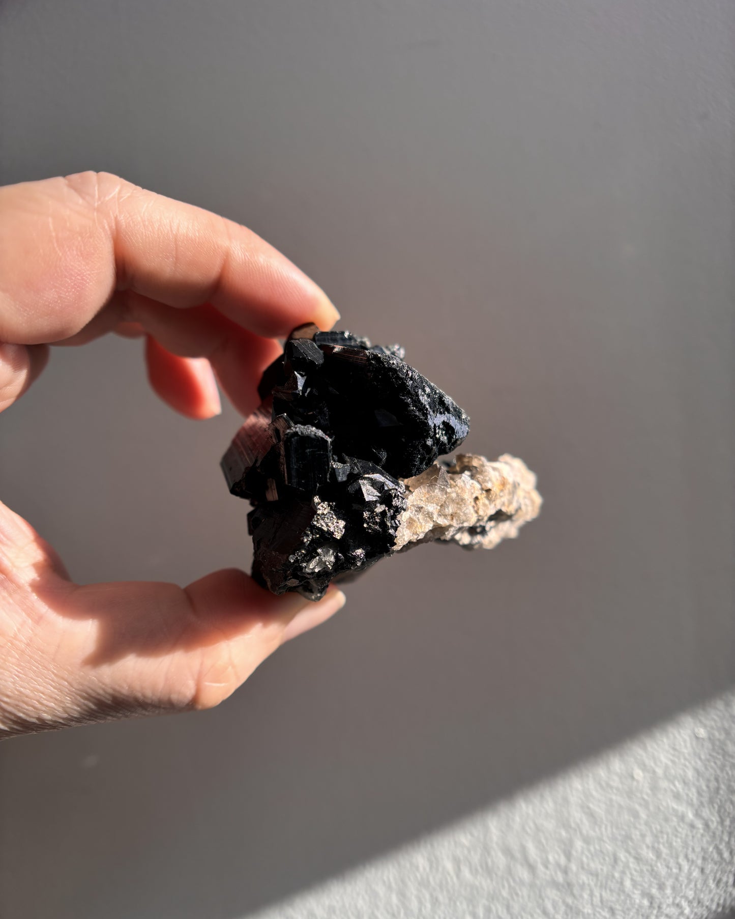 Namibian Black Tourmaline on Quartz 143.7g