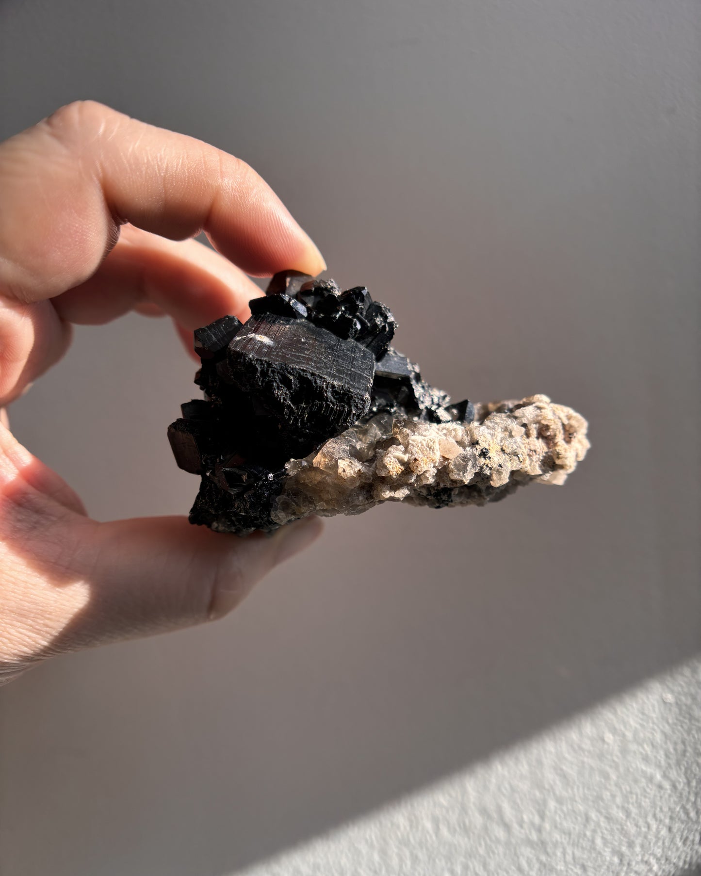 Namibian Black Tourmaline on Quartz 143.7g