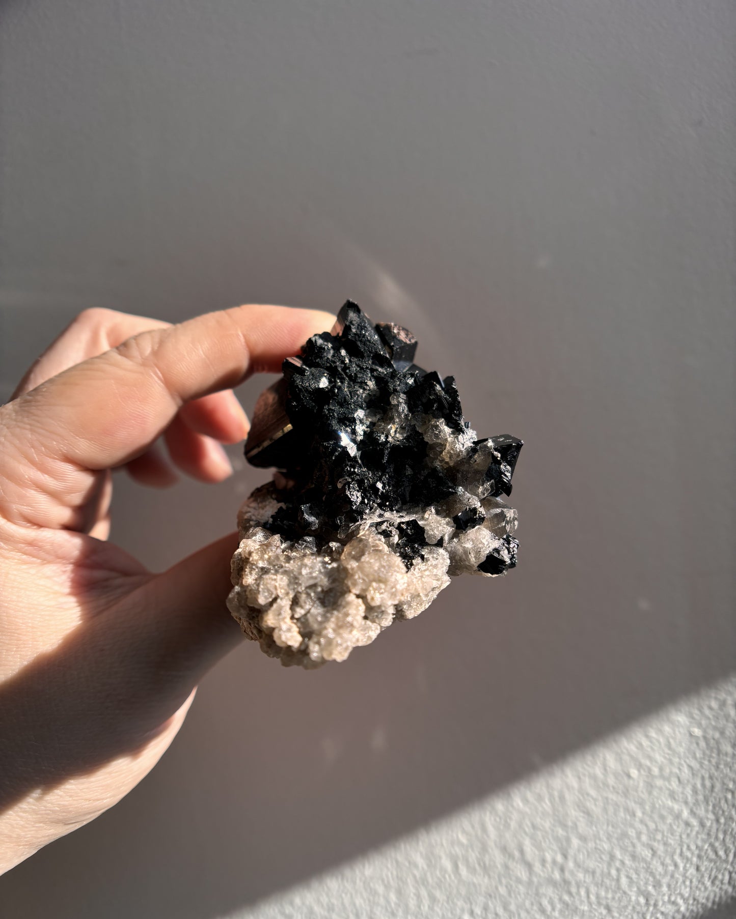 Namibian Black Tourmaline on Quartz 143.7g