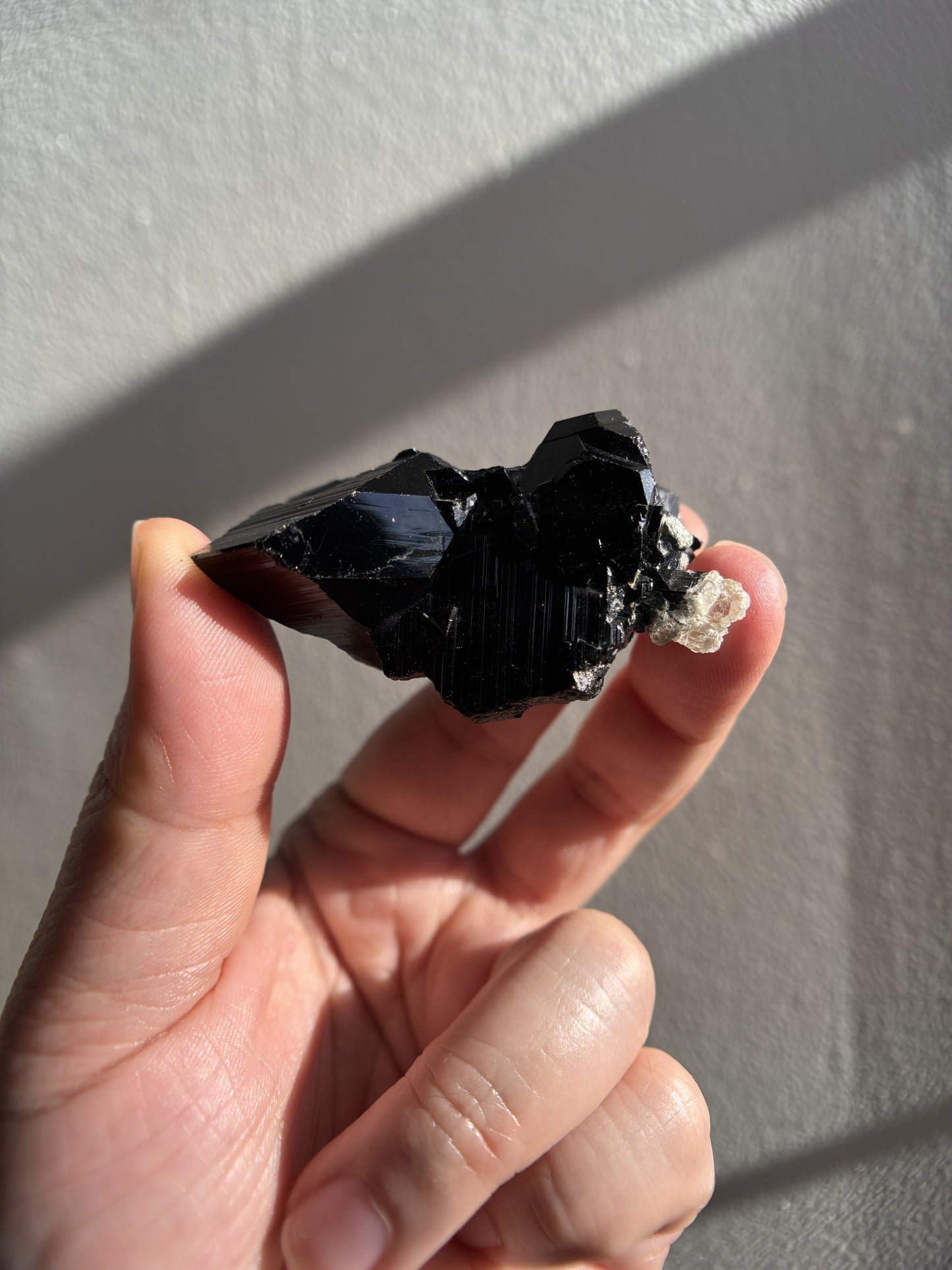 Namibian Black Tourmaline with Hyalite Opal 55.8g