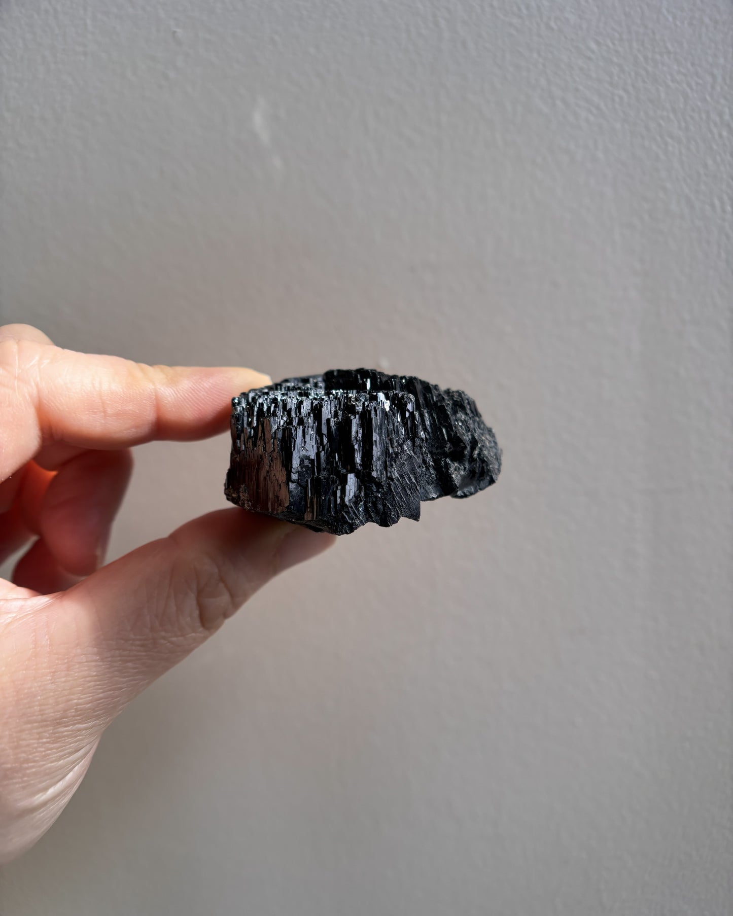 Namibian Black Tourmaline with Hyalite Opal 73.7g