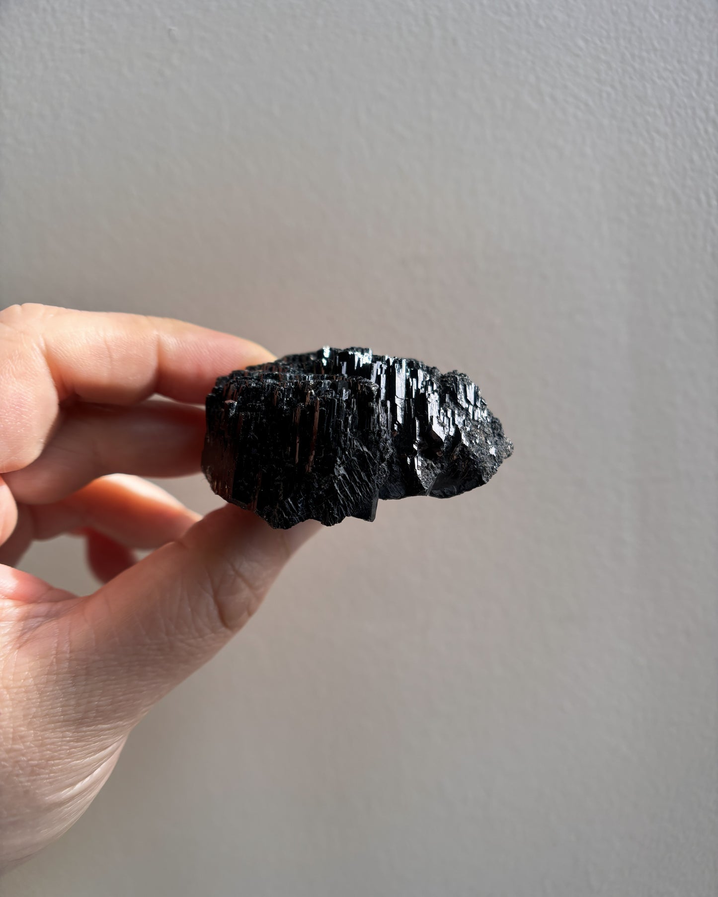 Namibian Black Tourmaline with Hyalite Opal 73.7g