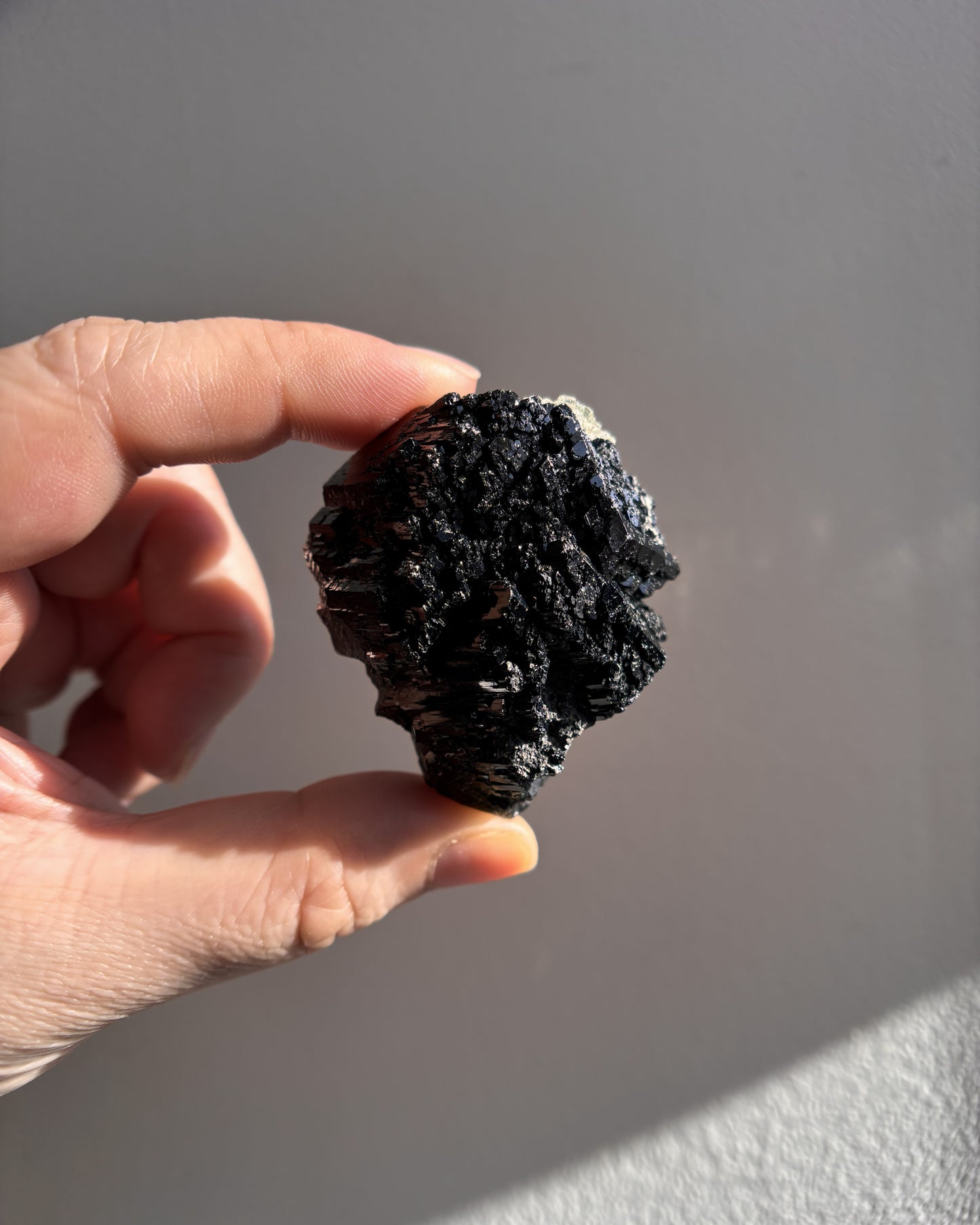 Namibian Black Tourmaline with Hyalite Opal 73.7g