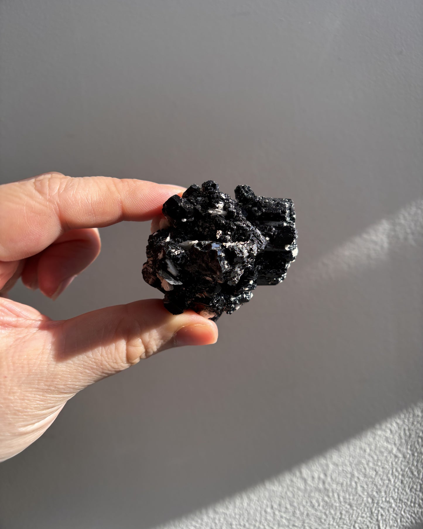 Namibian Black Tourmaline with Feldspar 76g