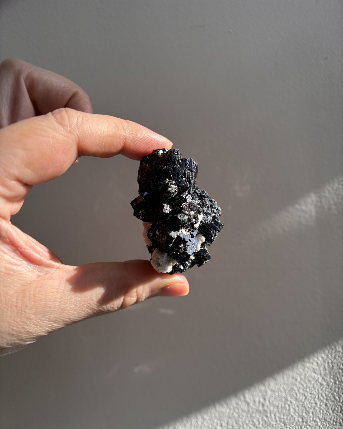 Namibian Black Tourmaline with Feldspar 76g