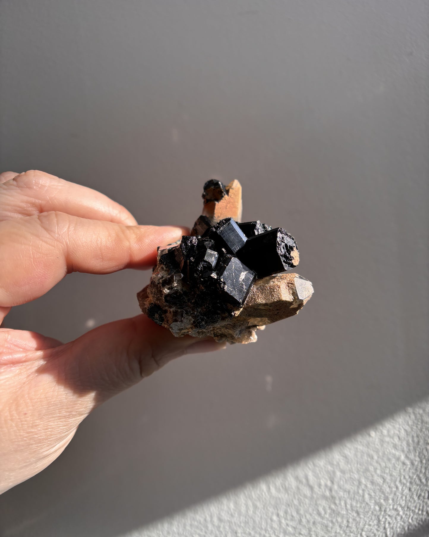 Namibian Black Tourmaline on Quartz with Iron 84.8g