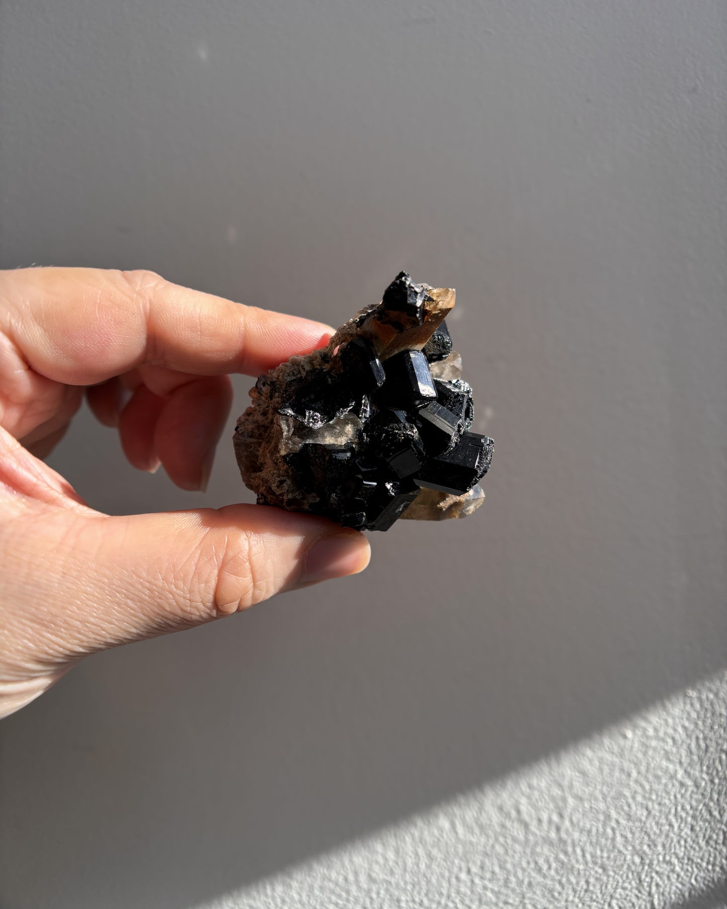Namibian Black Tourmaline on Quartz with Iron 84.8g