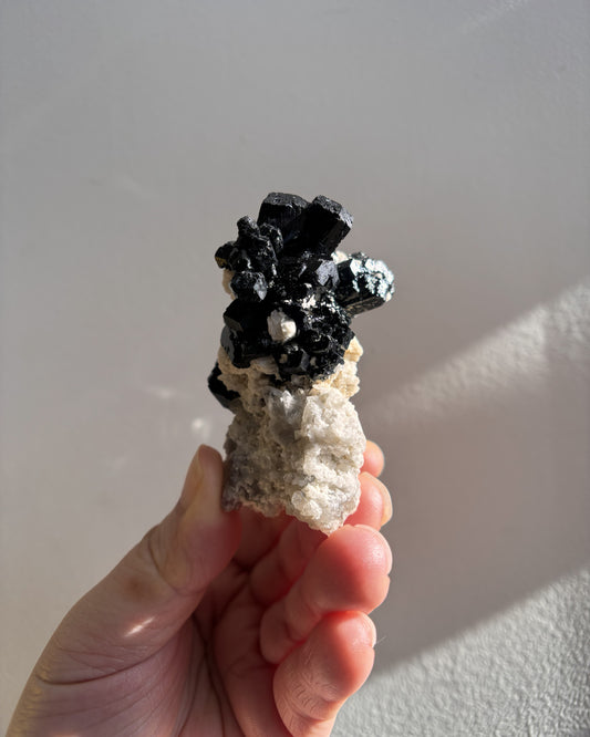Namibian Black Tourmaline with Feldspar and Quartz 90.7g