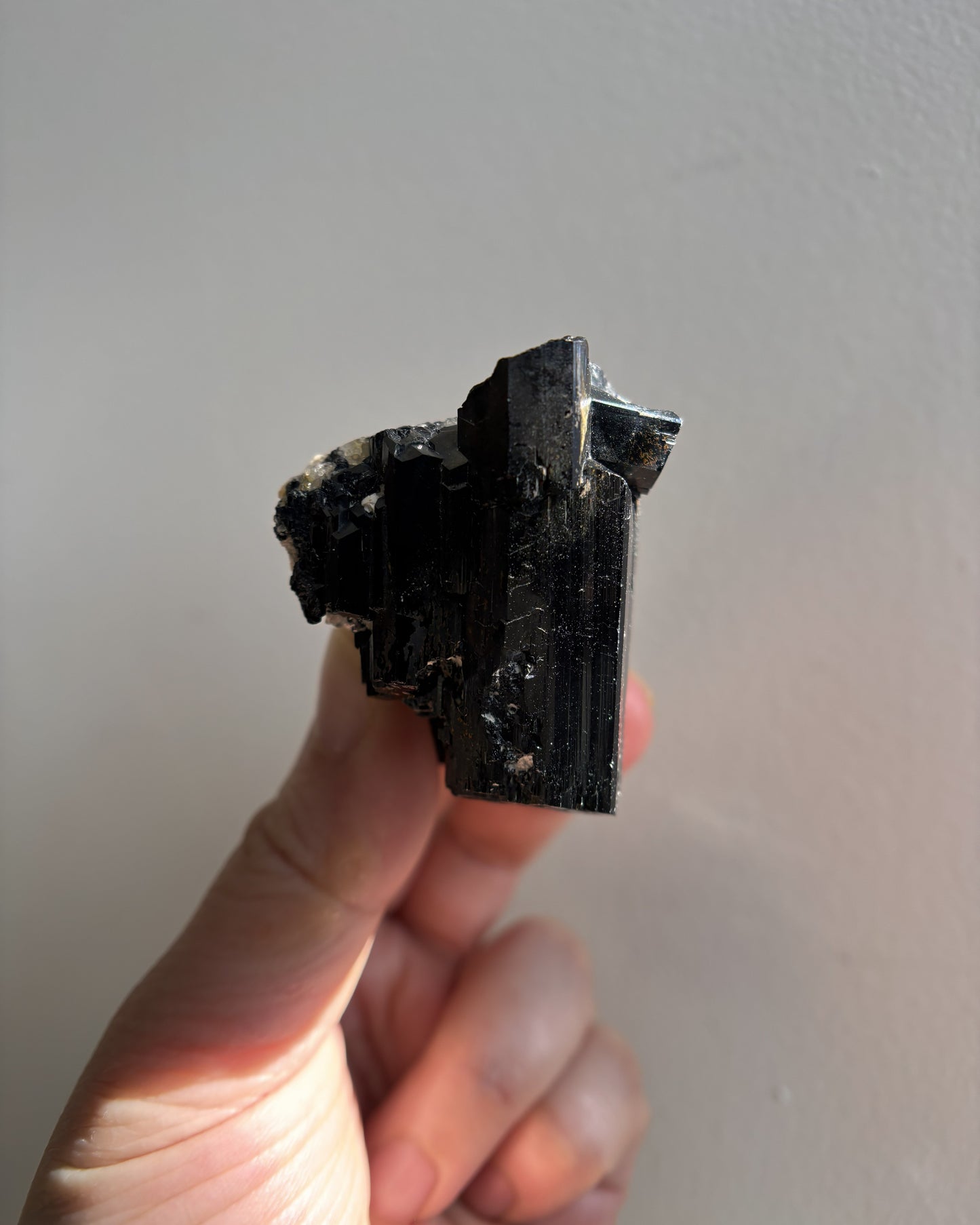 Rainbow-Refracted Namibian Black Tourmaline Mixed Minerals 91.1g