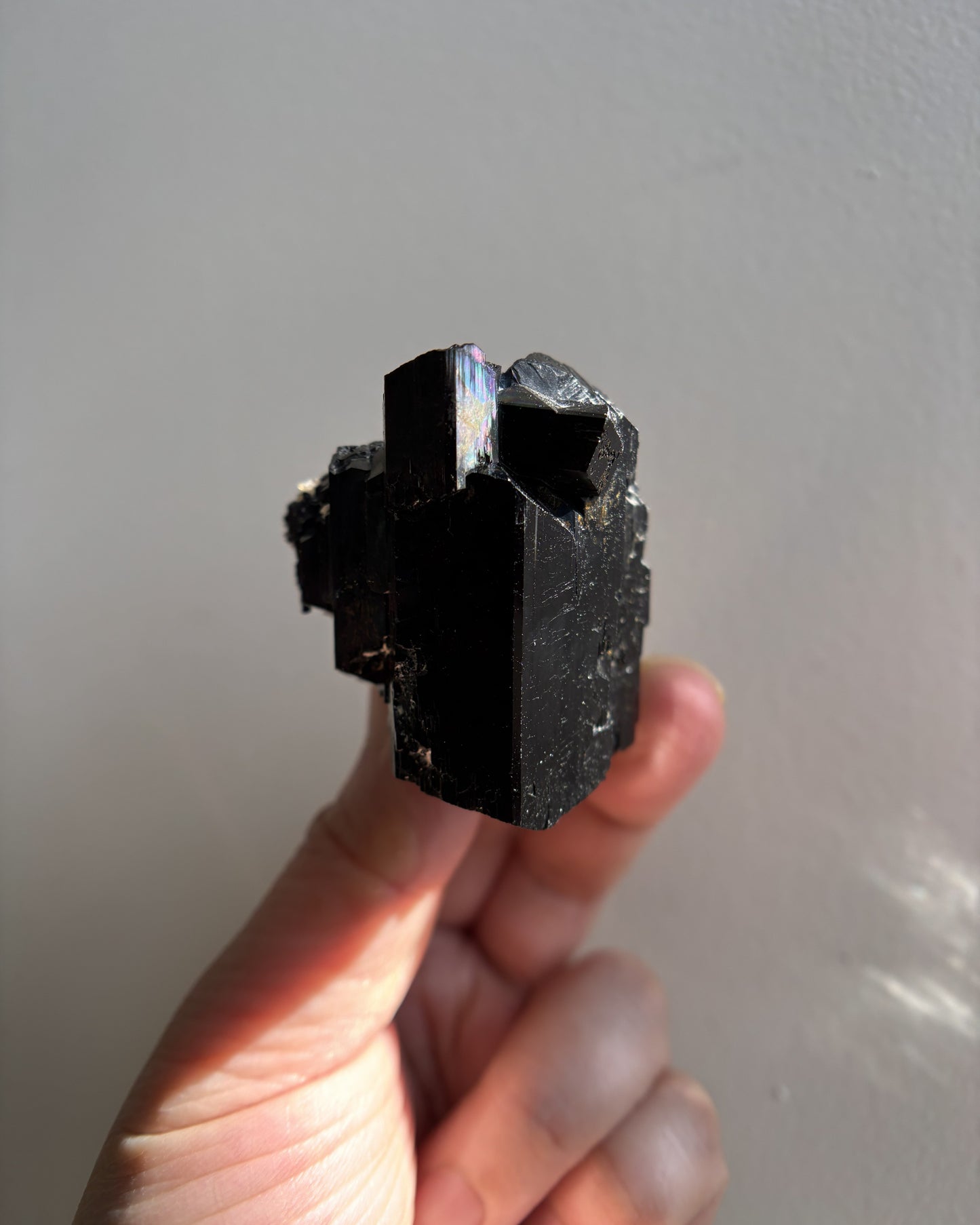 Rainbow-Refracted Namibian Black Tourmaline Mixed Minerals 91.1g