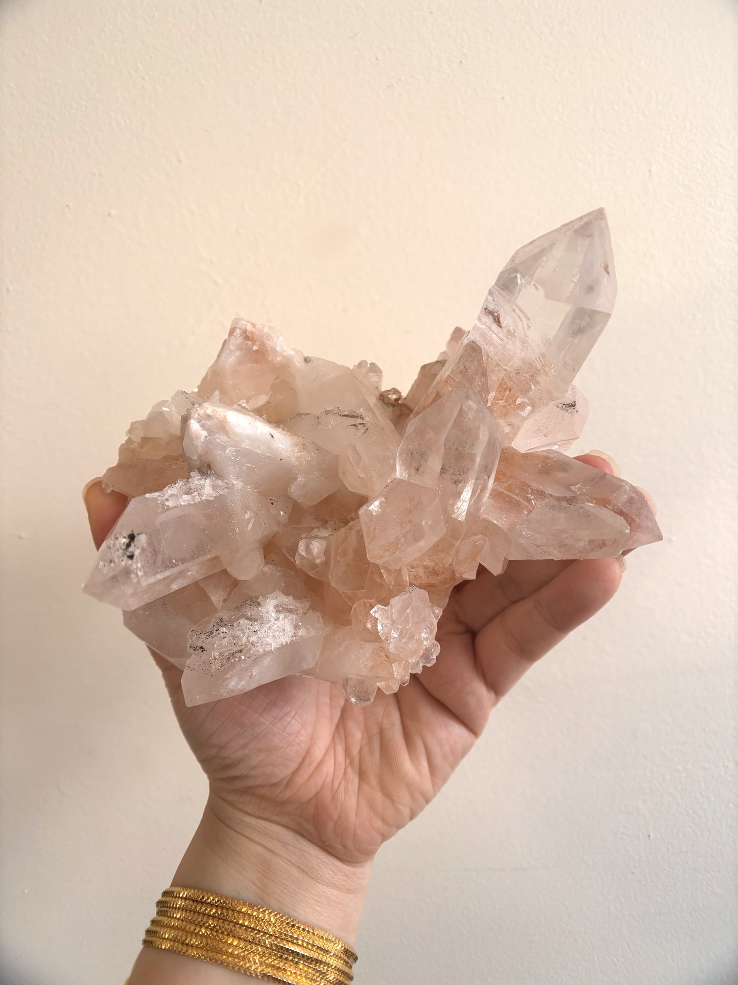 Pink Himalayan Samadhi Cluster Quartz 578g