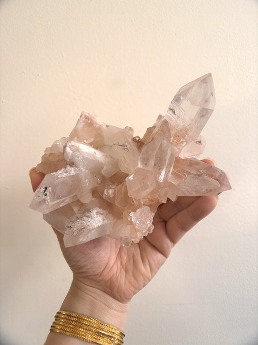 Pink Himalayan Samadhi Cluster Quartz 578g