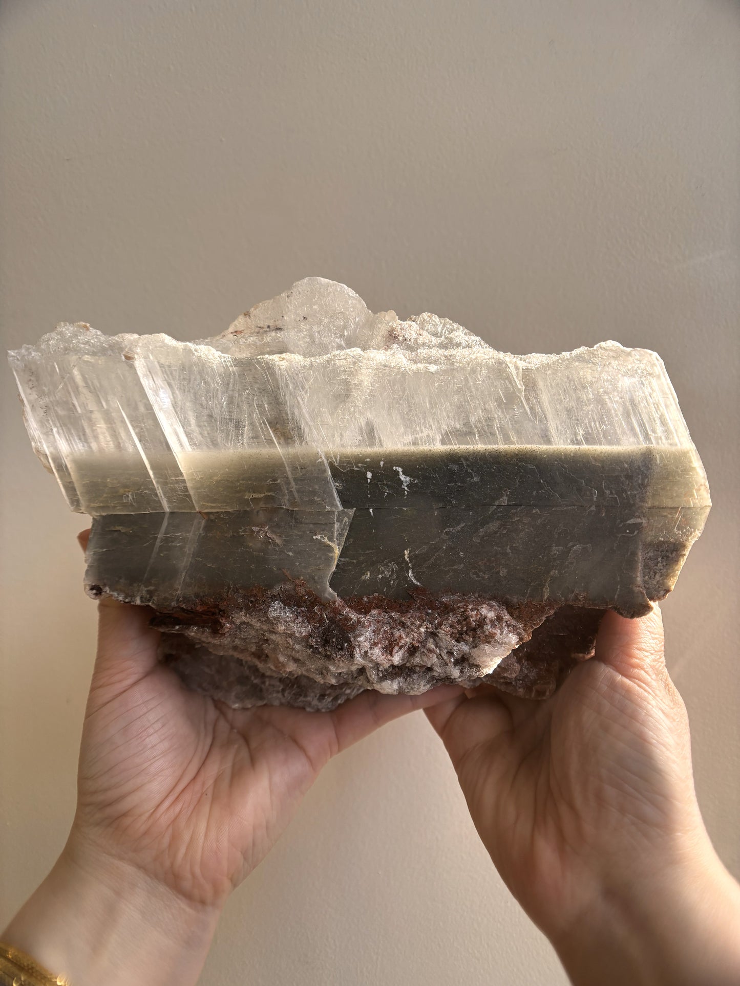Ancient Poseidon Temple Selenite with Hematite on Matrix 2.67kg (5.89lbs)