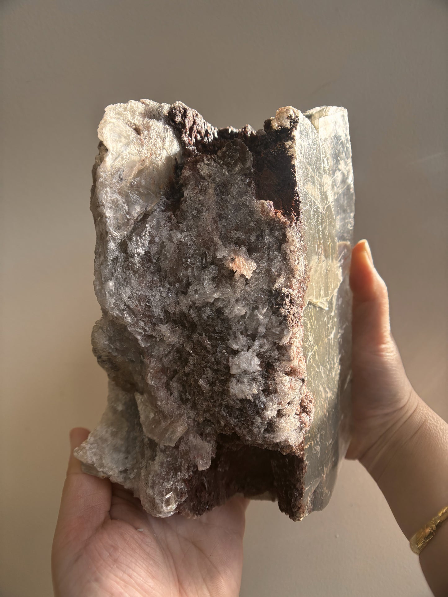 Ancient Poseidon Temple Selenite with Hematite on Matrix 2.67kg (5.89lbs)