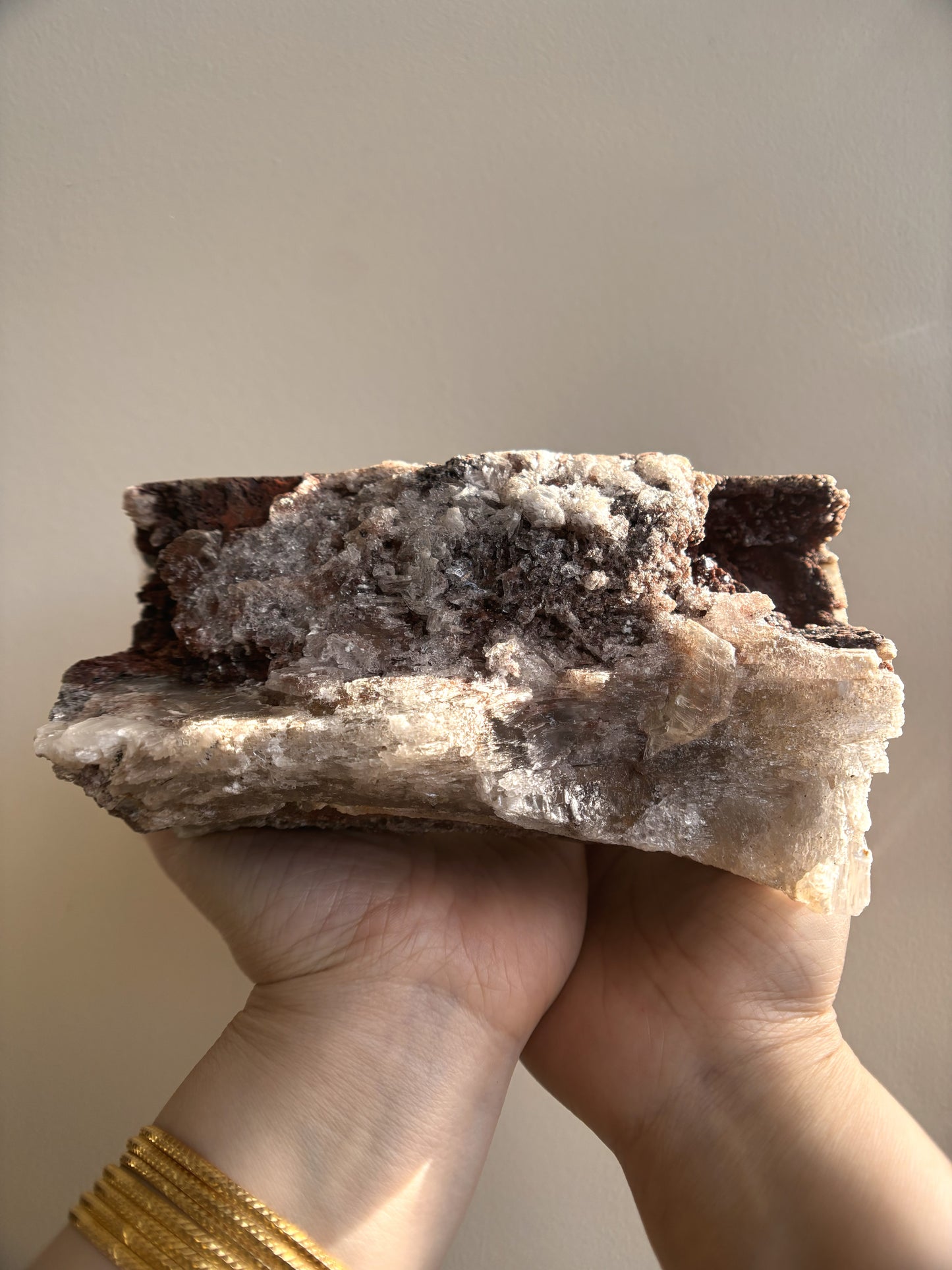 Ancient Poseidon Temple Selenite with Hematite on Matrix 2.67kg (5.89lbs)