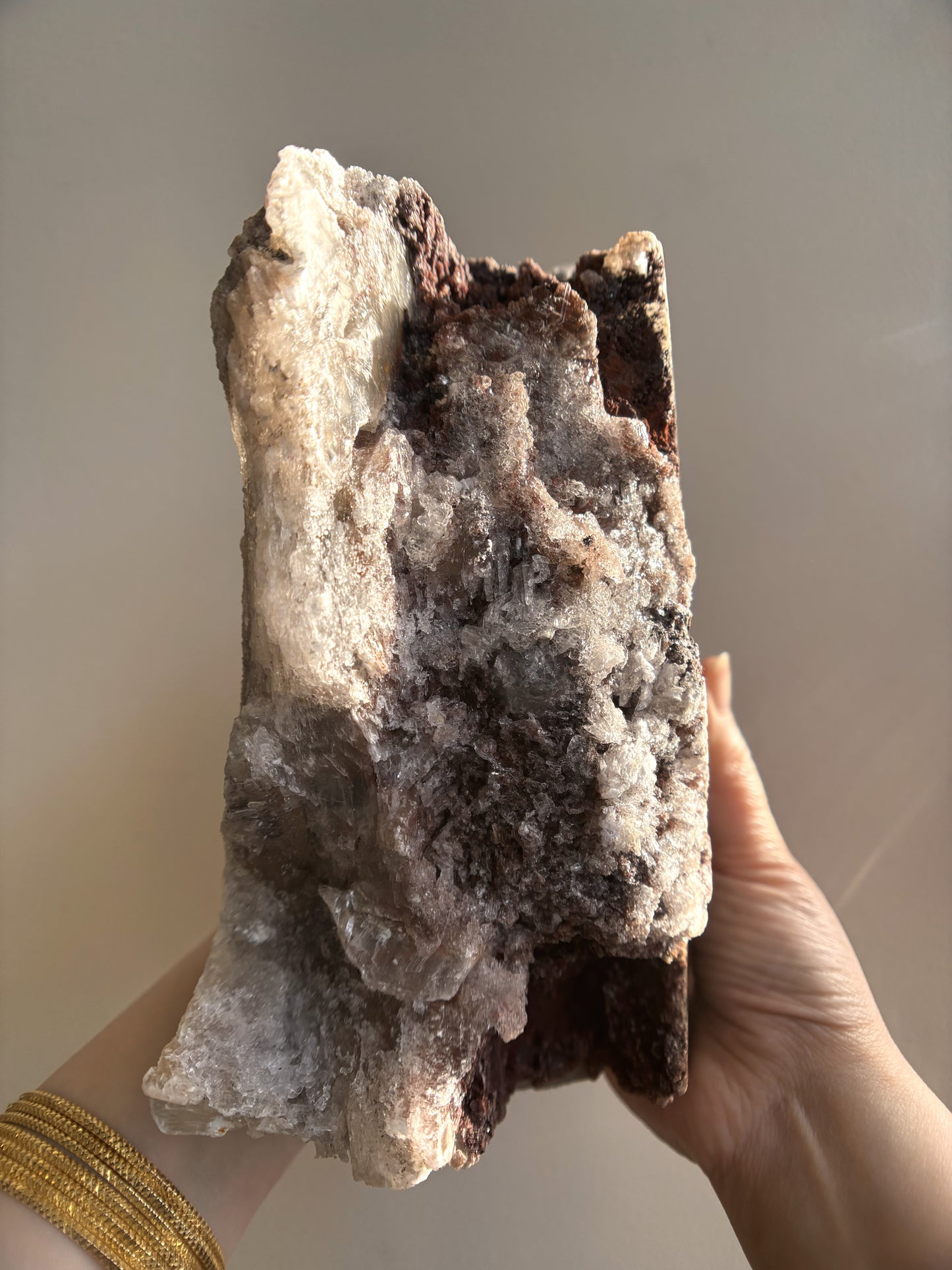 Ancient Poseidon Temple Selenite with Hematite on Matrix 2.67kg (5.89lbs)