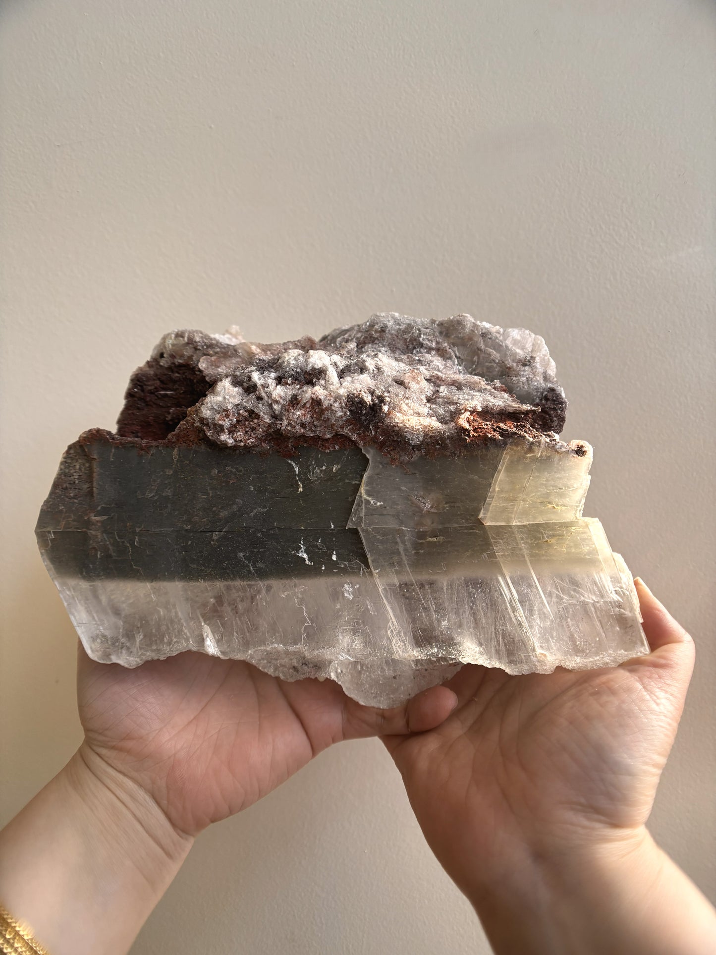Ancient Poseidon Temple Selenite with Hematite on Matrix 2.67kg (5.89lbs)