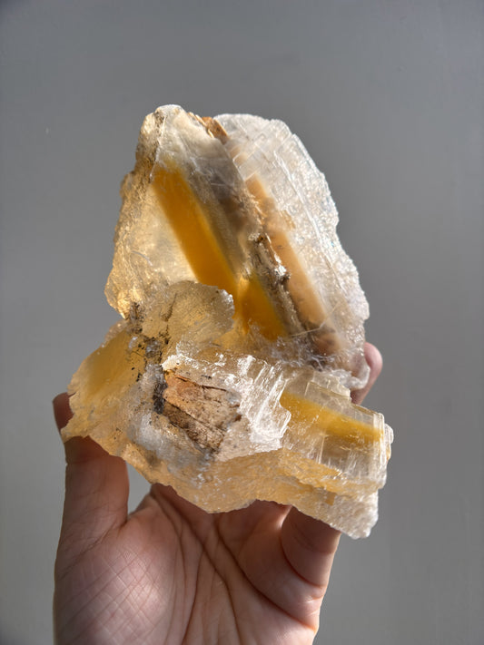 Ancient Poseidon Temple Selenite (with Limonite) 625g