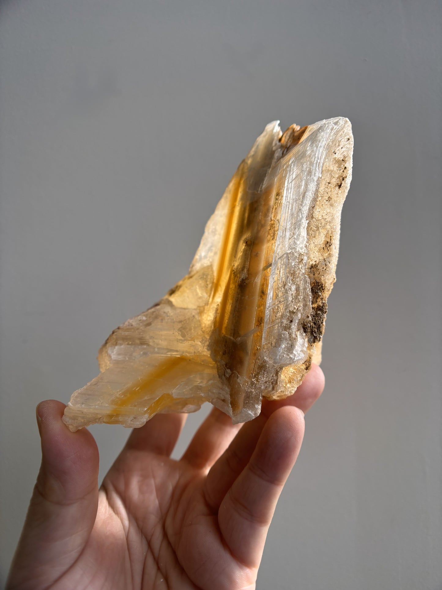 Ancient Poseidon Temple Selenite (with Limonite) 625g