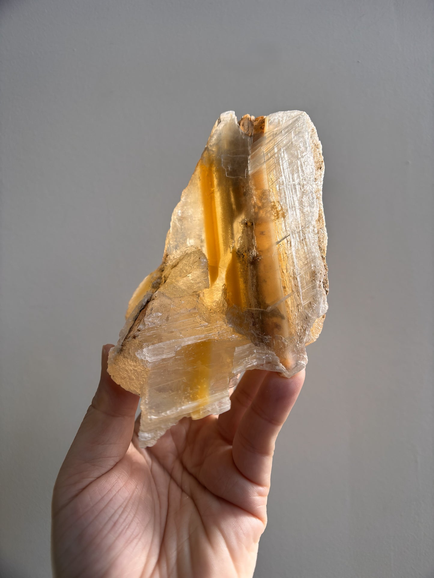Ancient Poseidon Temple Selenite (with Limonite) 625g