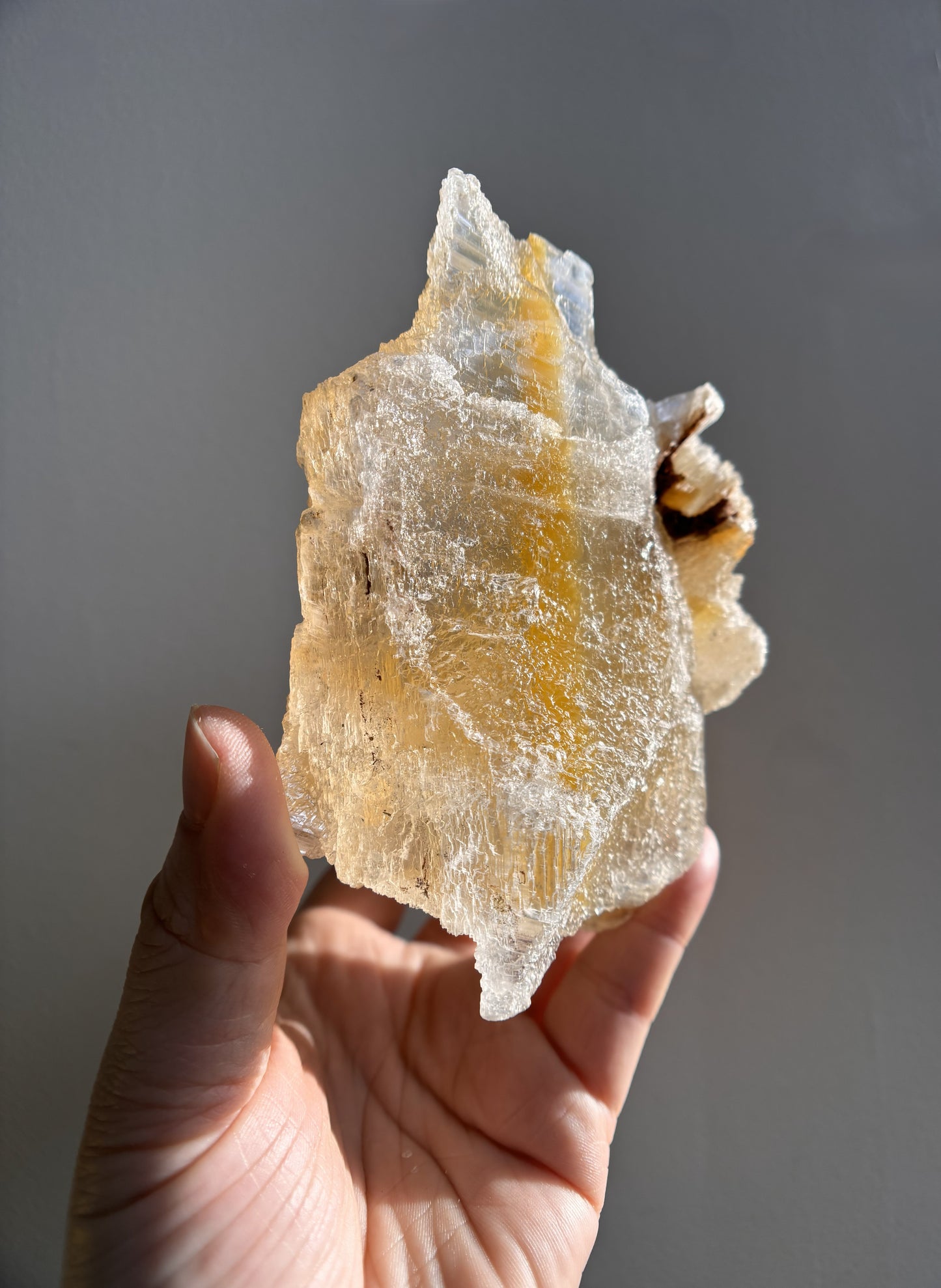 Ancient Poseidon Temple Selenite (with Limonite) 625g