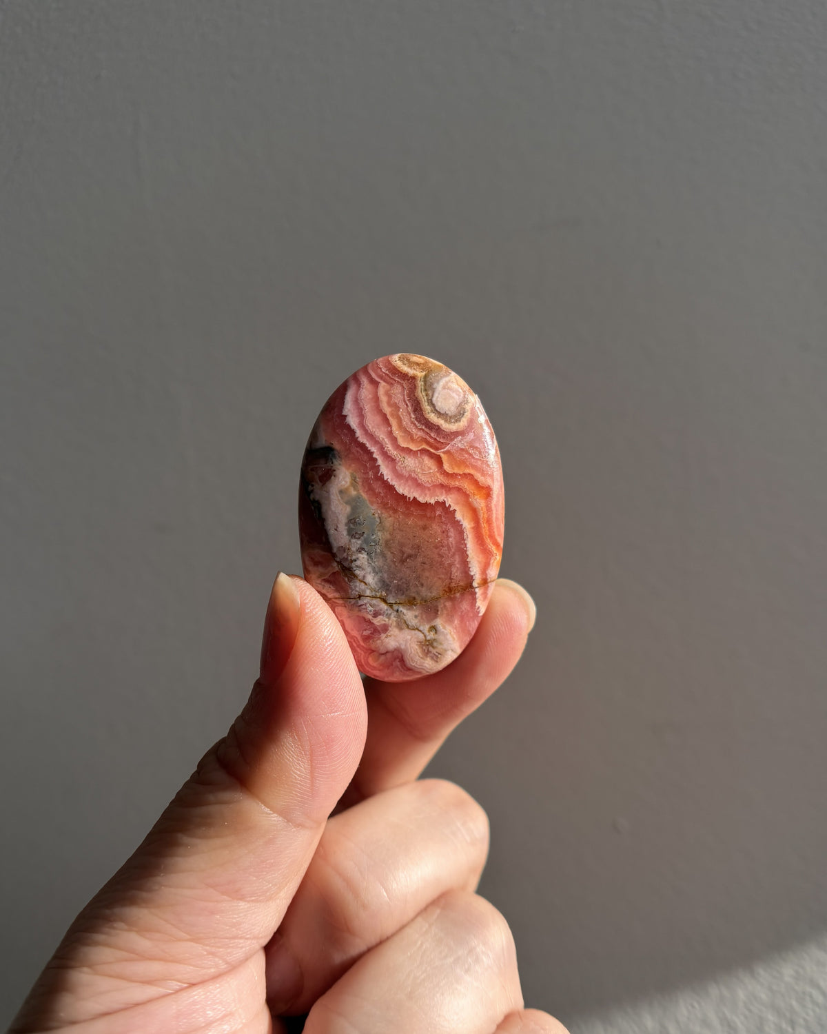 High-Grade Rhodochrosite Palmstone 27.7g
