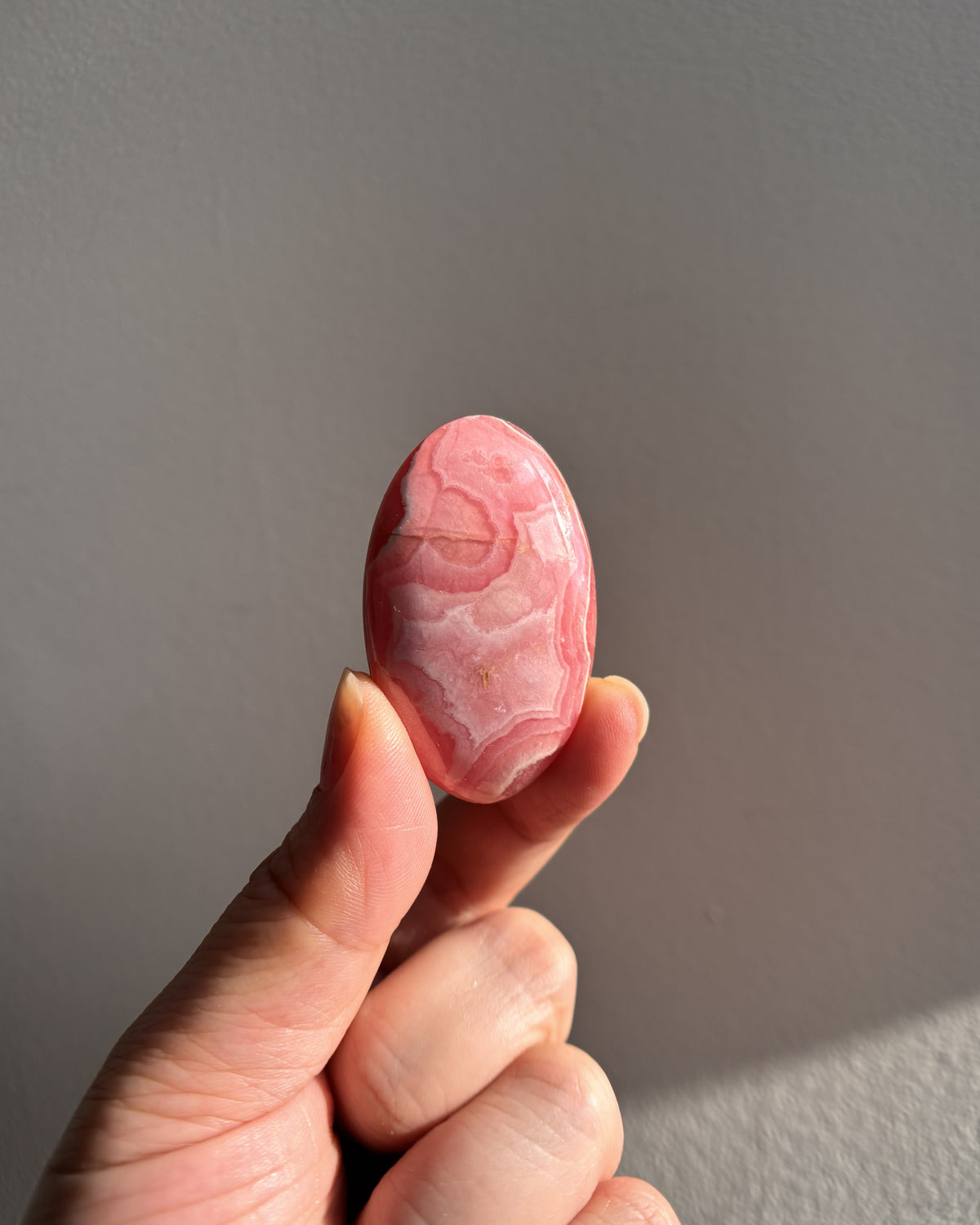 High-Grade Rhodochrosite Palmstone 29.7g