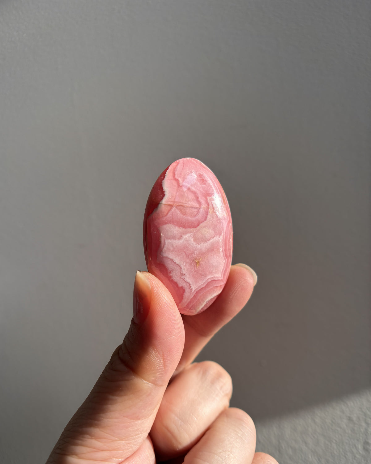 High-Grade Rhodochrosite Palmstone 29.7g