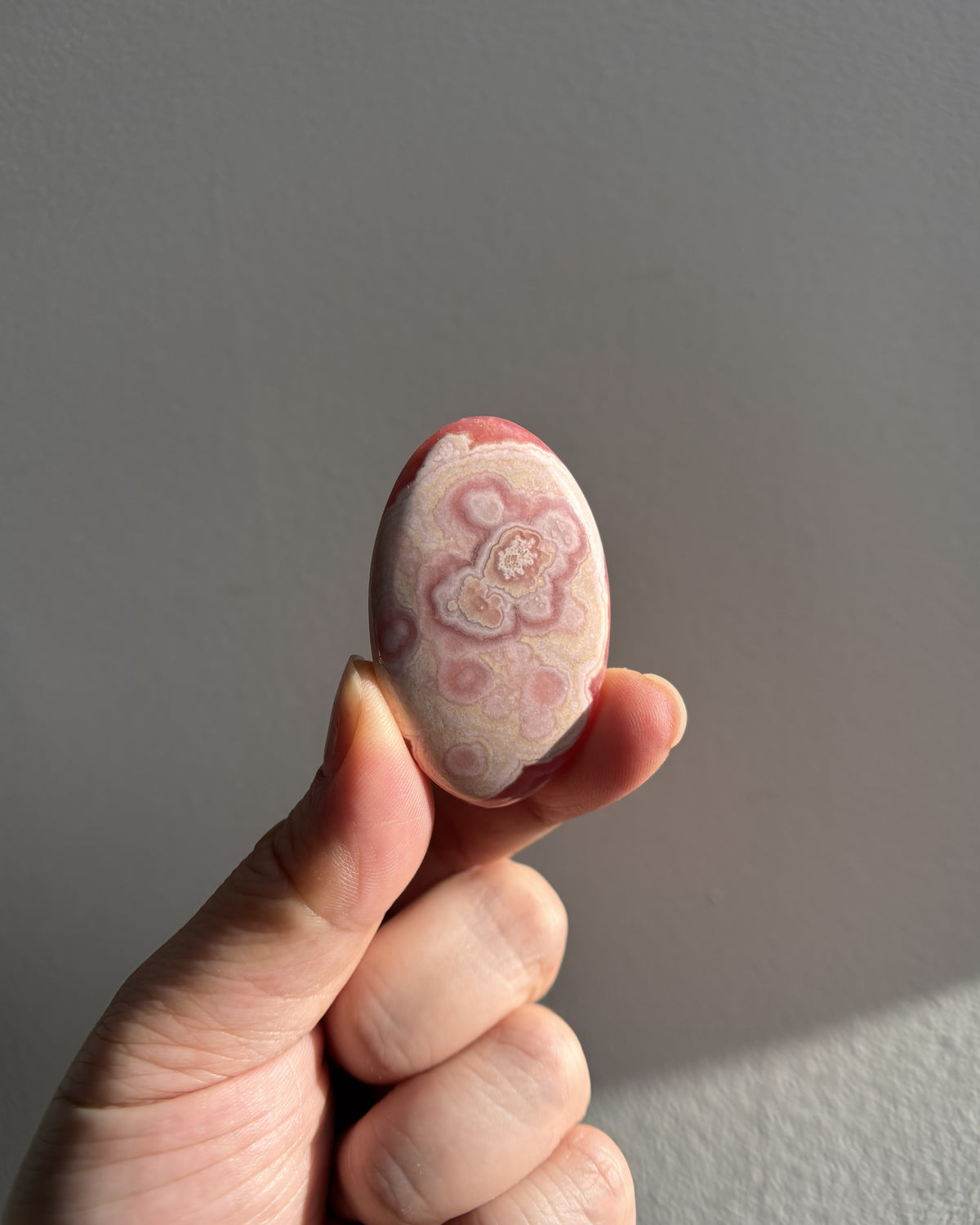 High-Grade Rhodochrosite Palmstone 29.7g