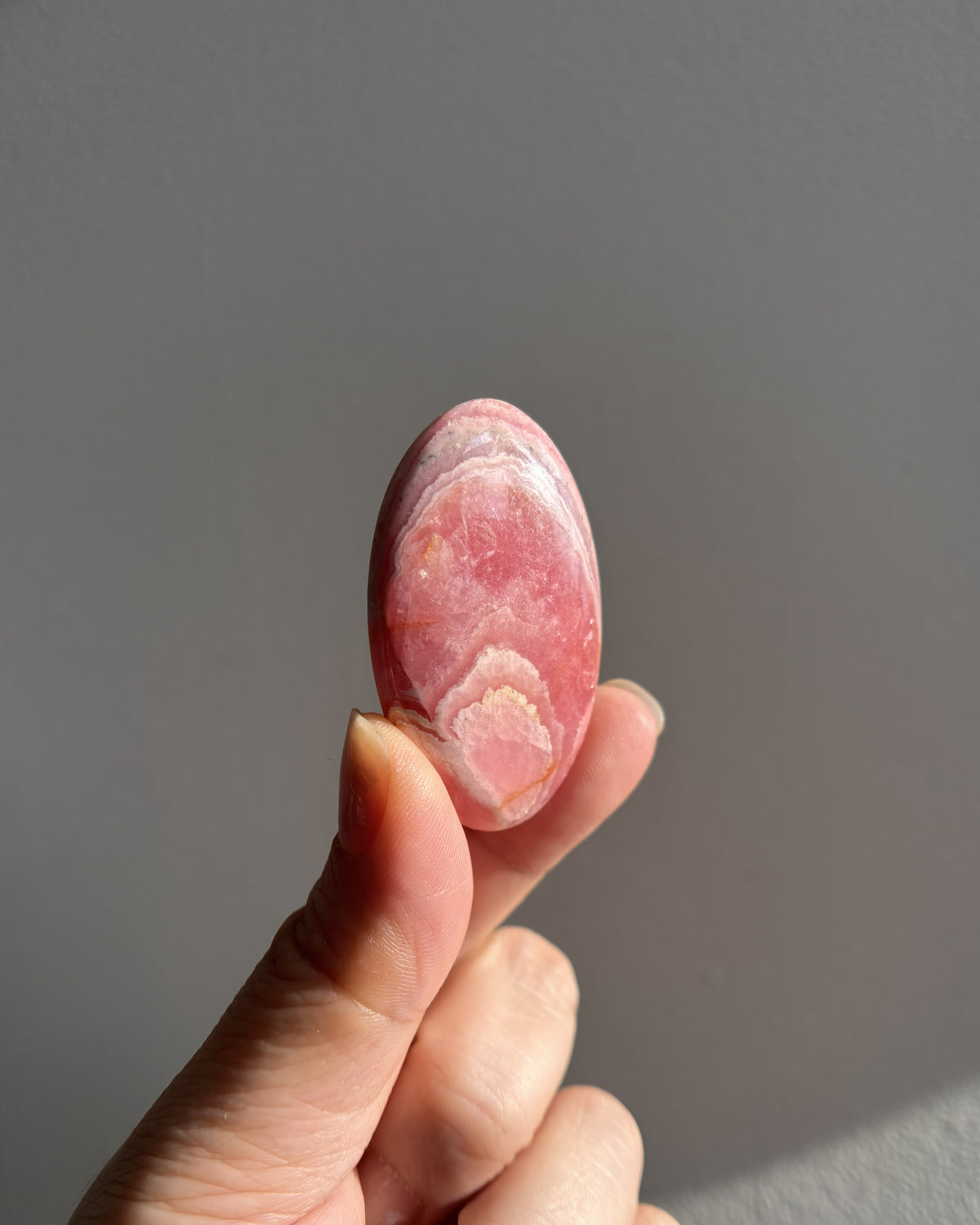 High-Grade Rhodochrosite Palmstone 32.6g