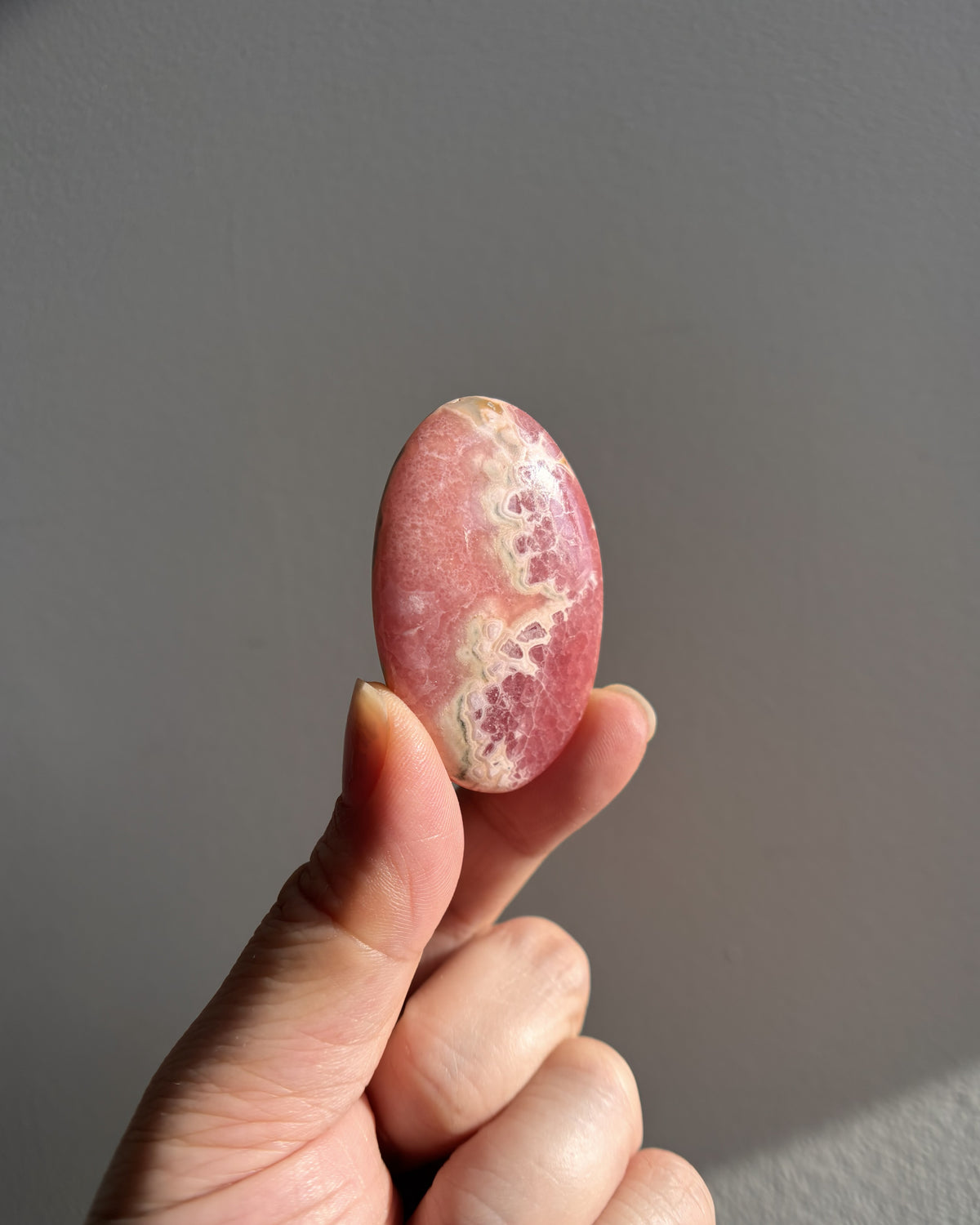 High-Grade Rhodochrosite Palmstone 36.1g