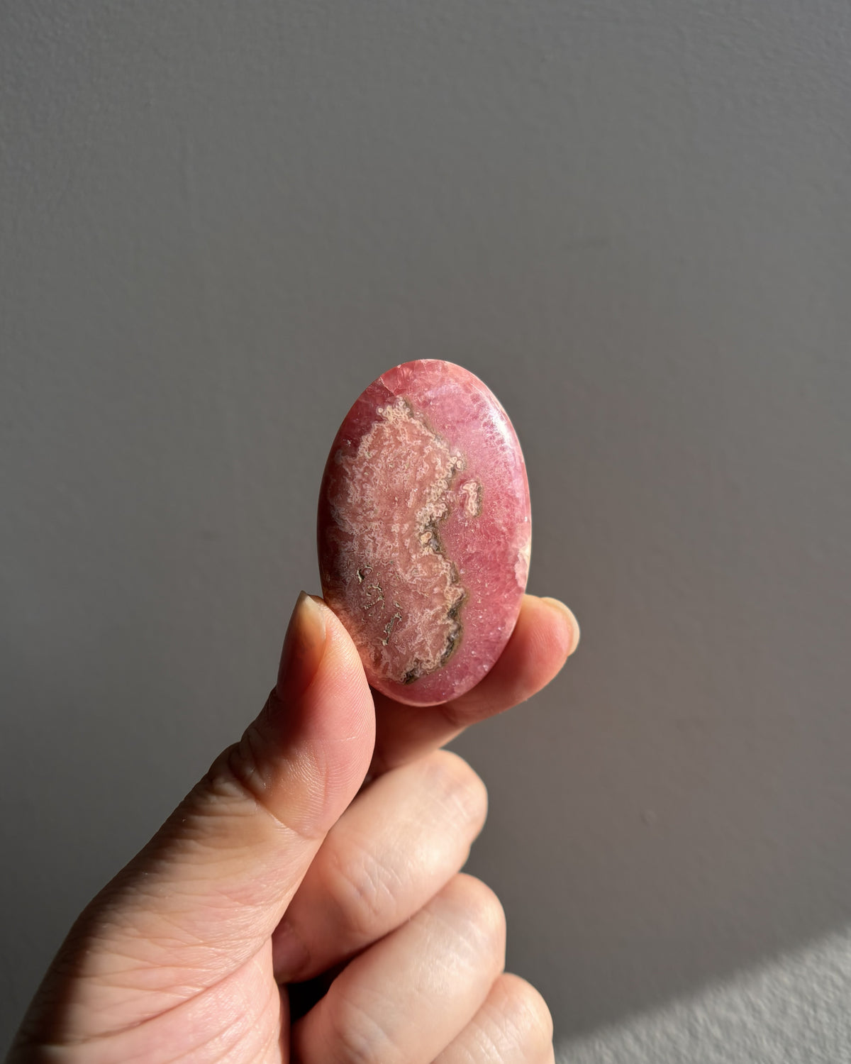 High-Grade Rhodochrosite Palmstone 36.1g
