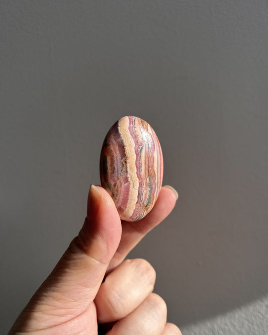 High-Grade Rhodochrosite Palmstone 38.5g
