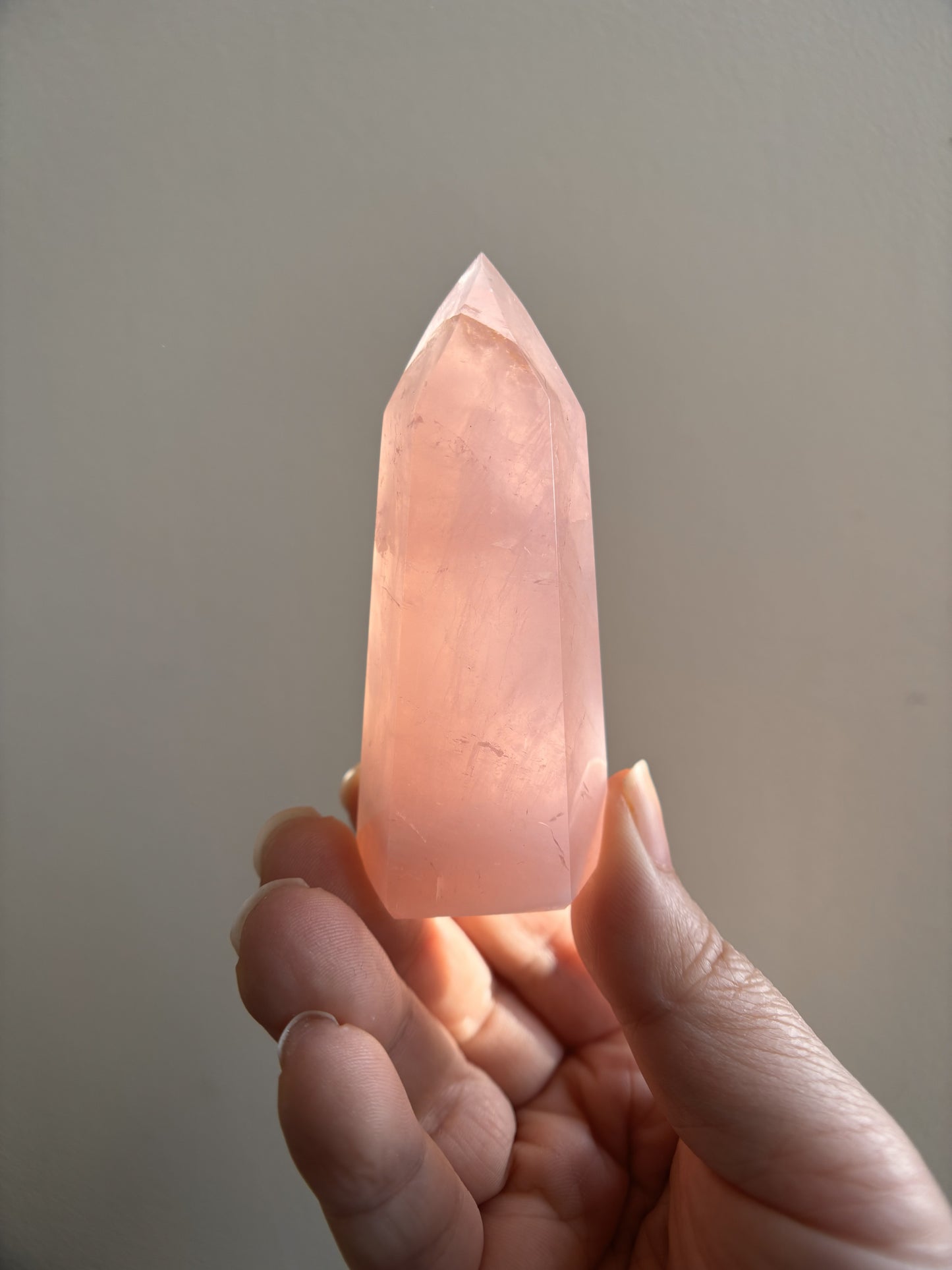 Wounded Brazilian Bahia Rose Quartz Tower 88.9g