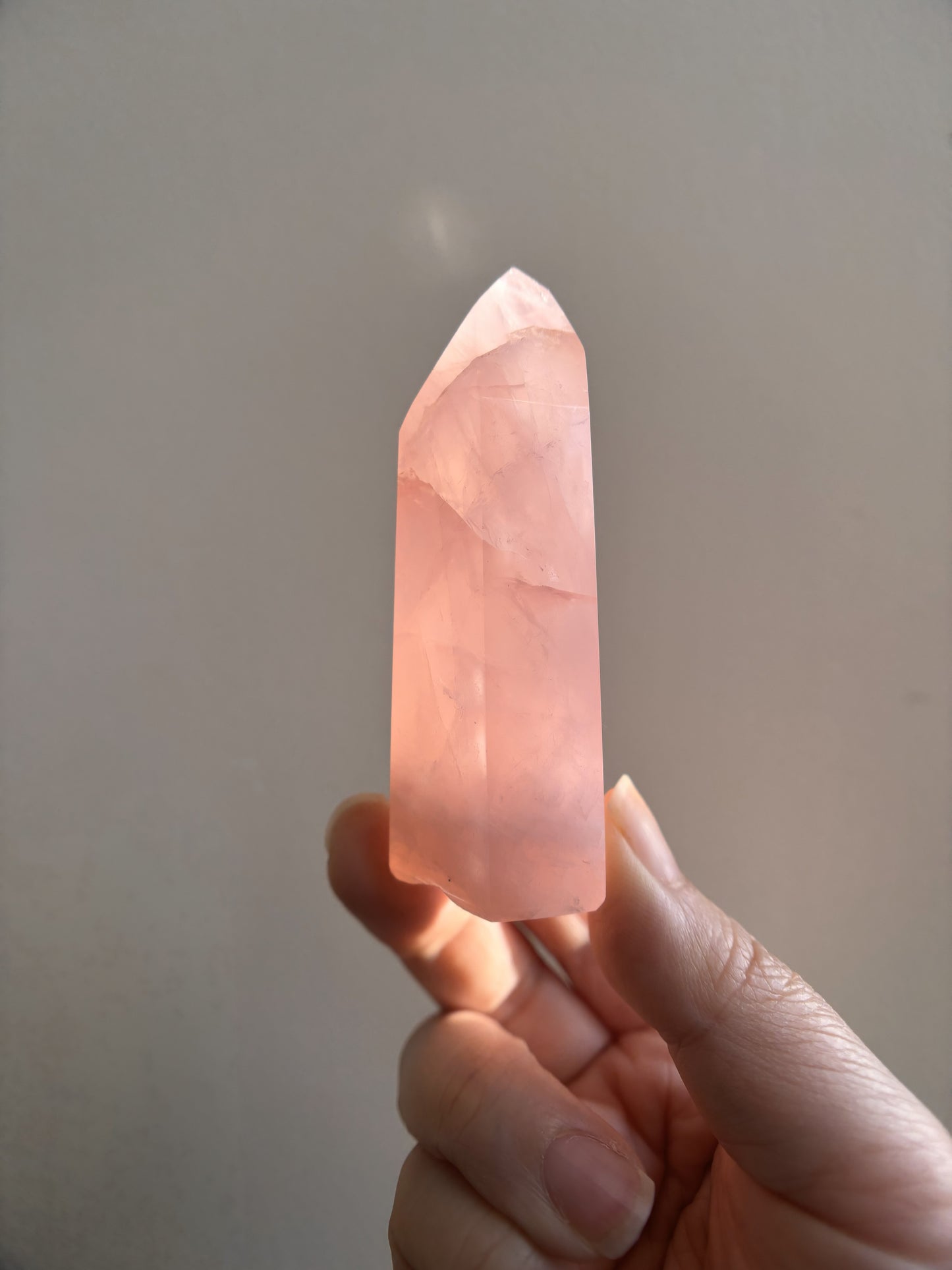 Wounded Brazilian Bahia Rose Quartz Tower 88.9g