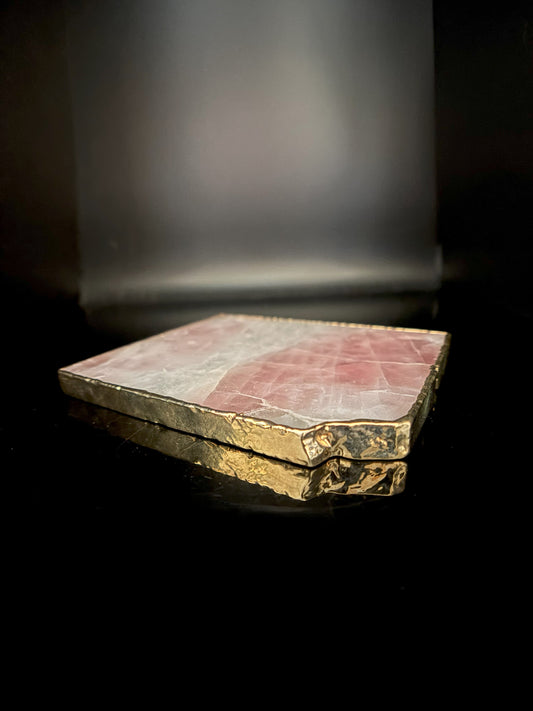 Rose Quartz Electroplated Coaster
