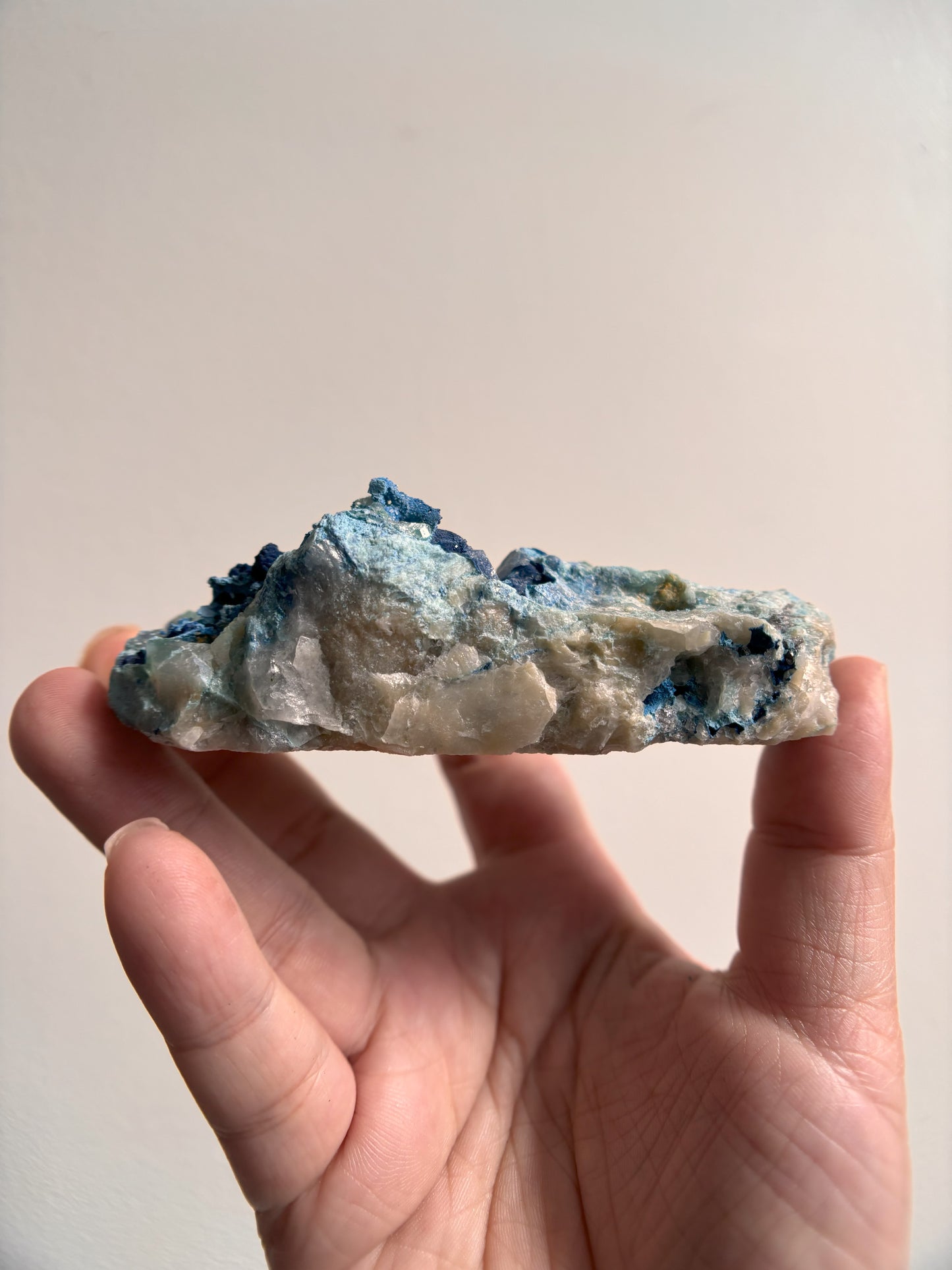 Shattuckite and Malachite on Quartz 139g