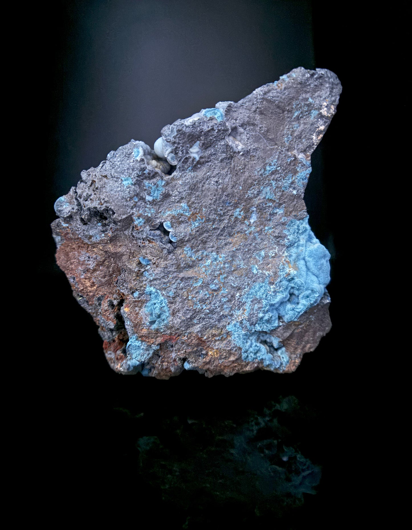 Velvet Shattuckite and Manganese with Botryoidal in Vugs 383g