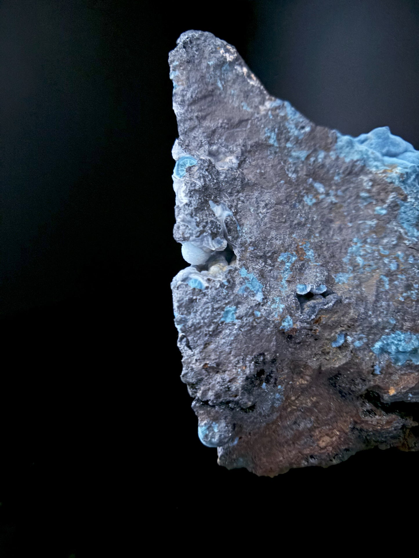 Velvet Shattuckite and Manganese with Botryoidal in Vugs 383g