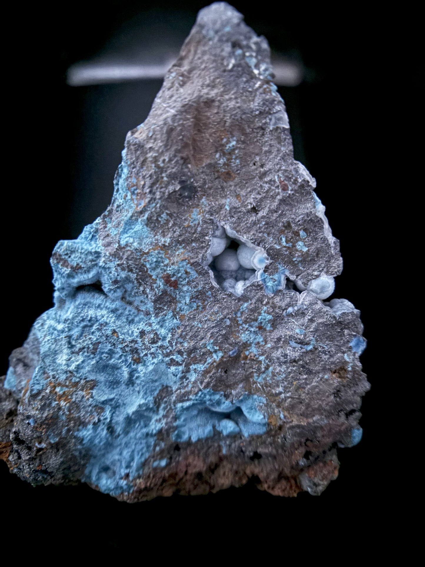 Velvet Shattuckite and Manganese with Botryoidal in Vugs 383g