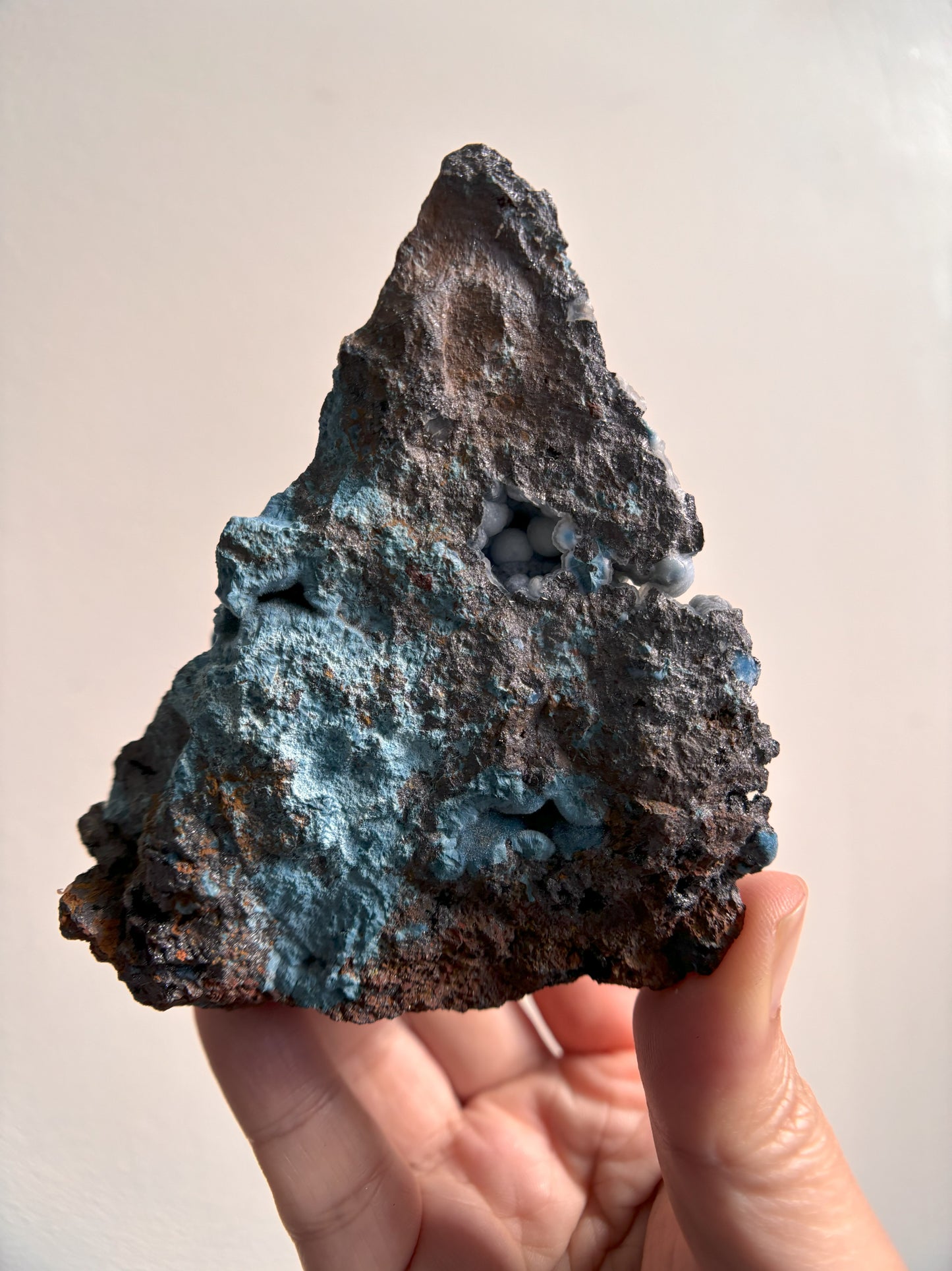 Velvet Shattuckite and Manganese with Botryoidal in Vugs 383g