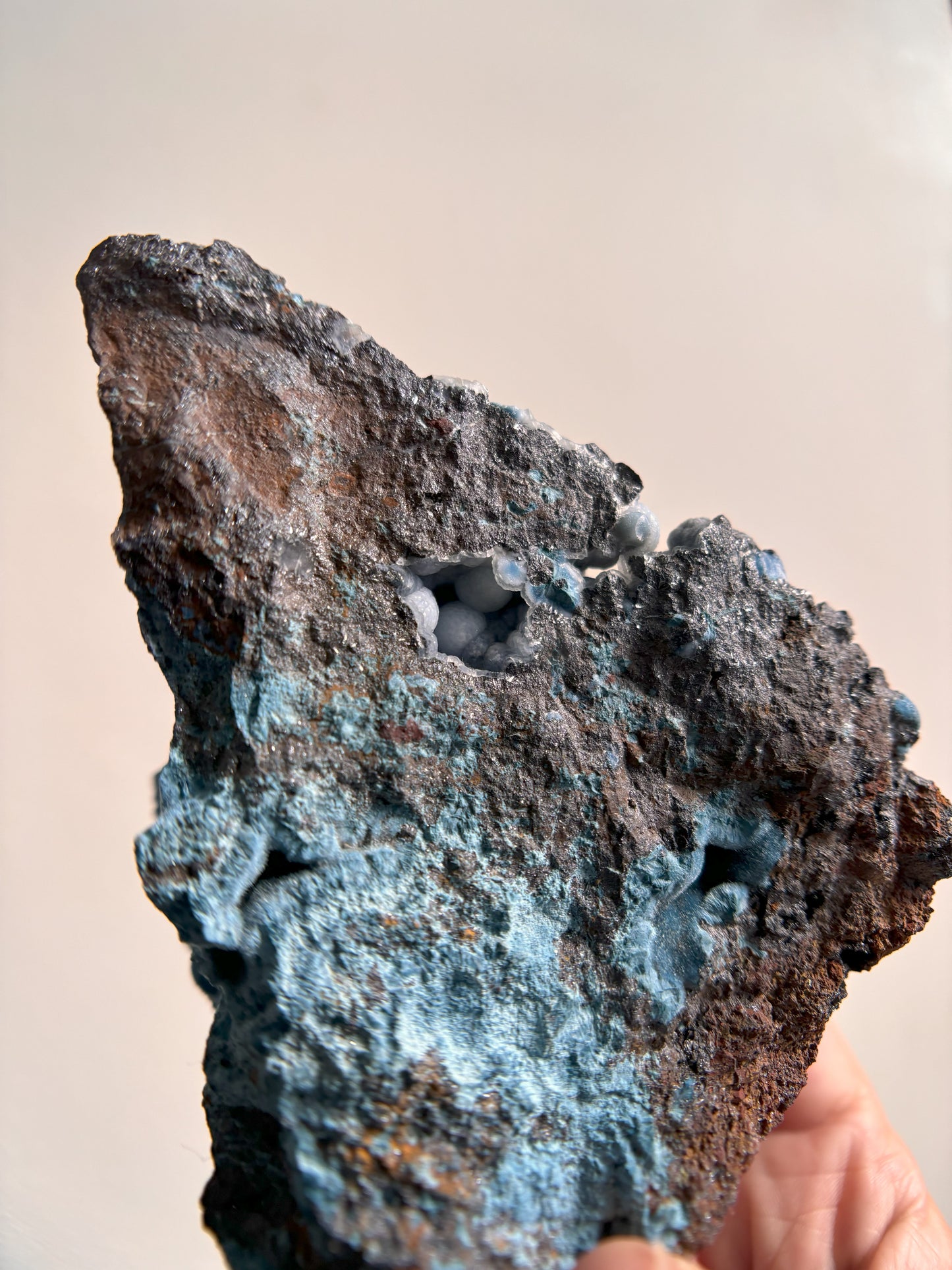 Velvet Shattuckite and Manganese with Botryoidal in Vugs 383g