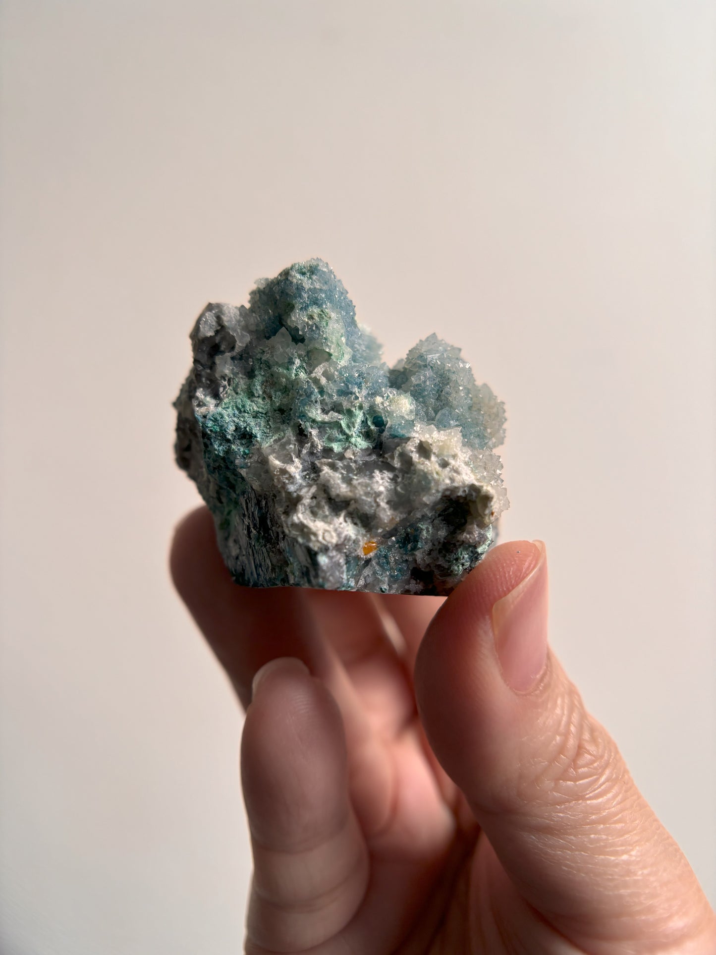 Druzy Shattuckite and Wulfenite 81g