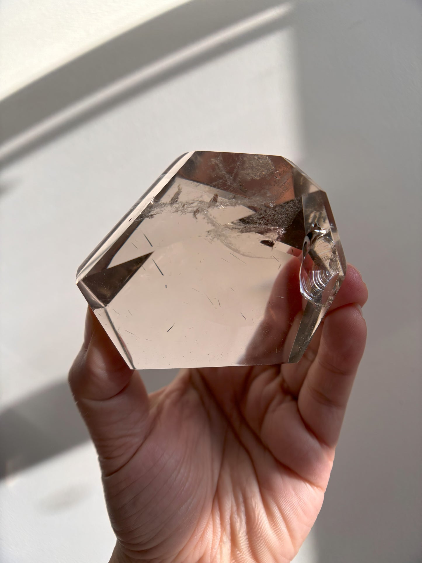 Gemmy Smoky Quartz Freeform with Tourmaline Inclusions 188g