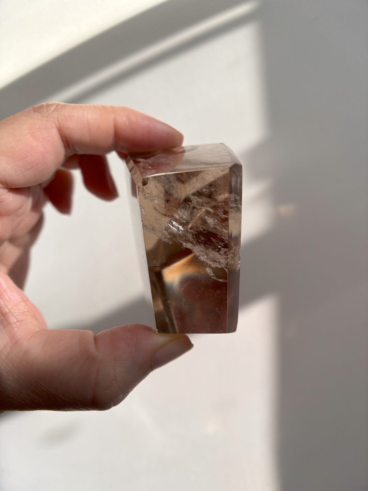 Gemmy Smoky Quartz Freeform with Tourmaline Inclusions 188g