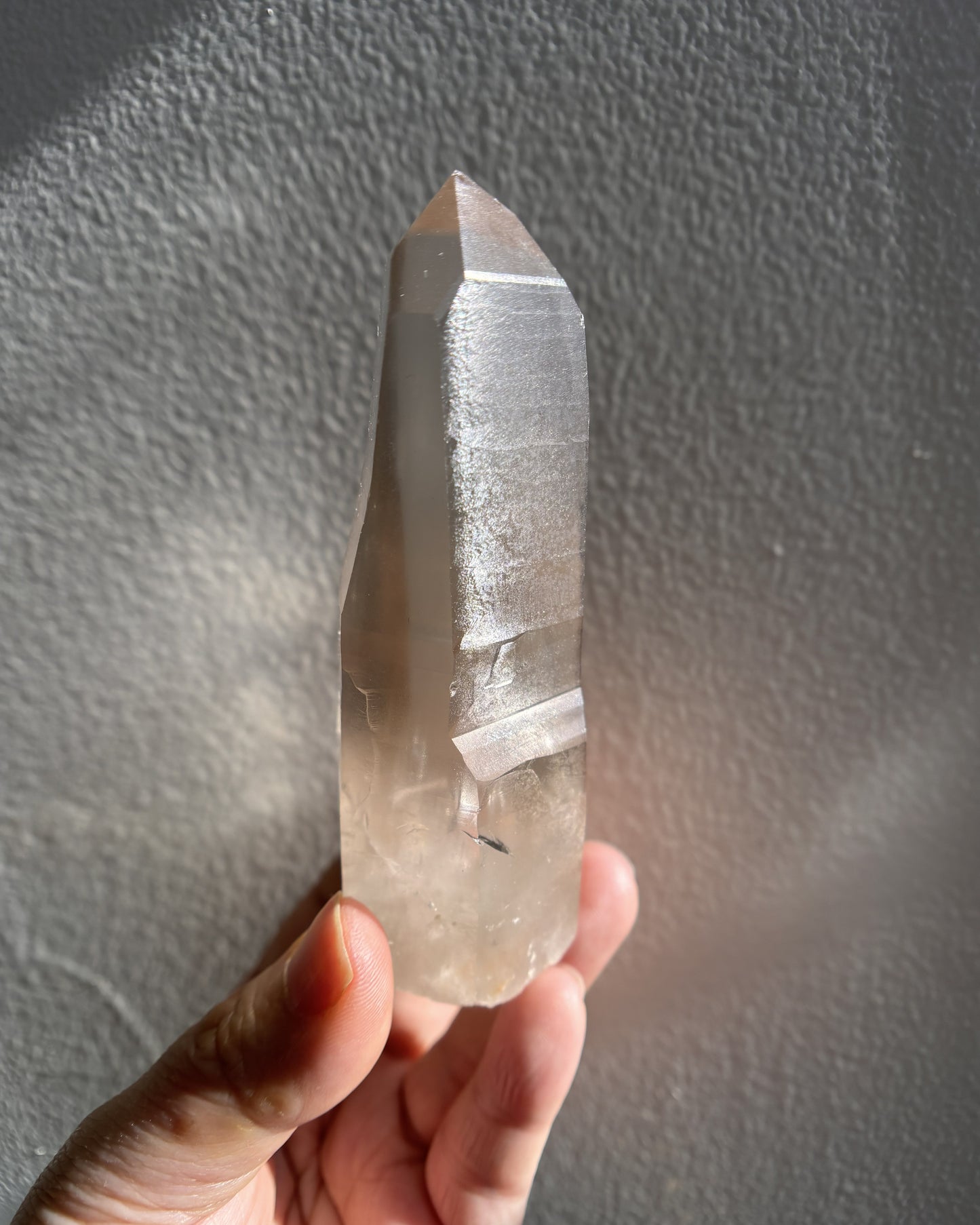 Light Smoky Lemurian Raw Point 142g