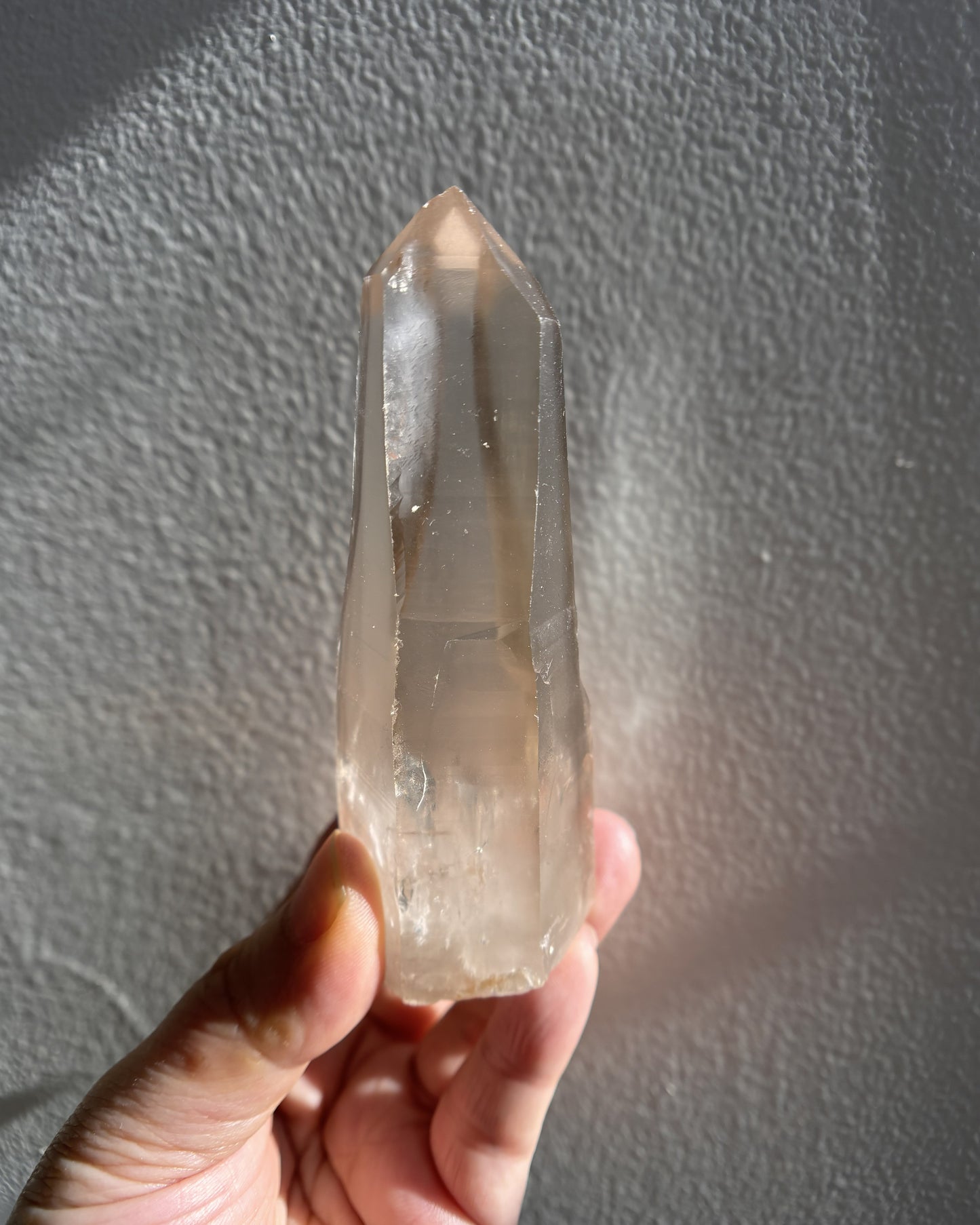Light Smoky Lemurian Raw Point 142g