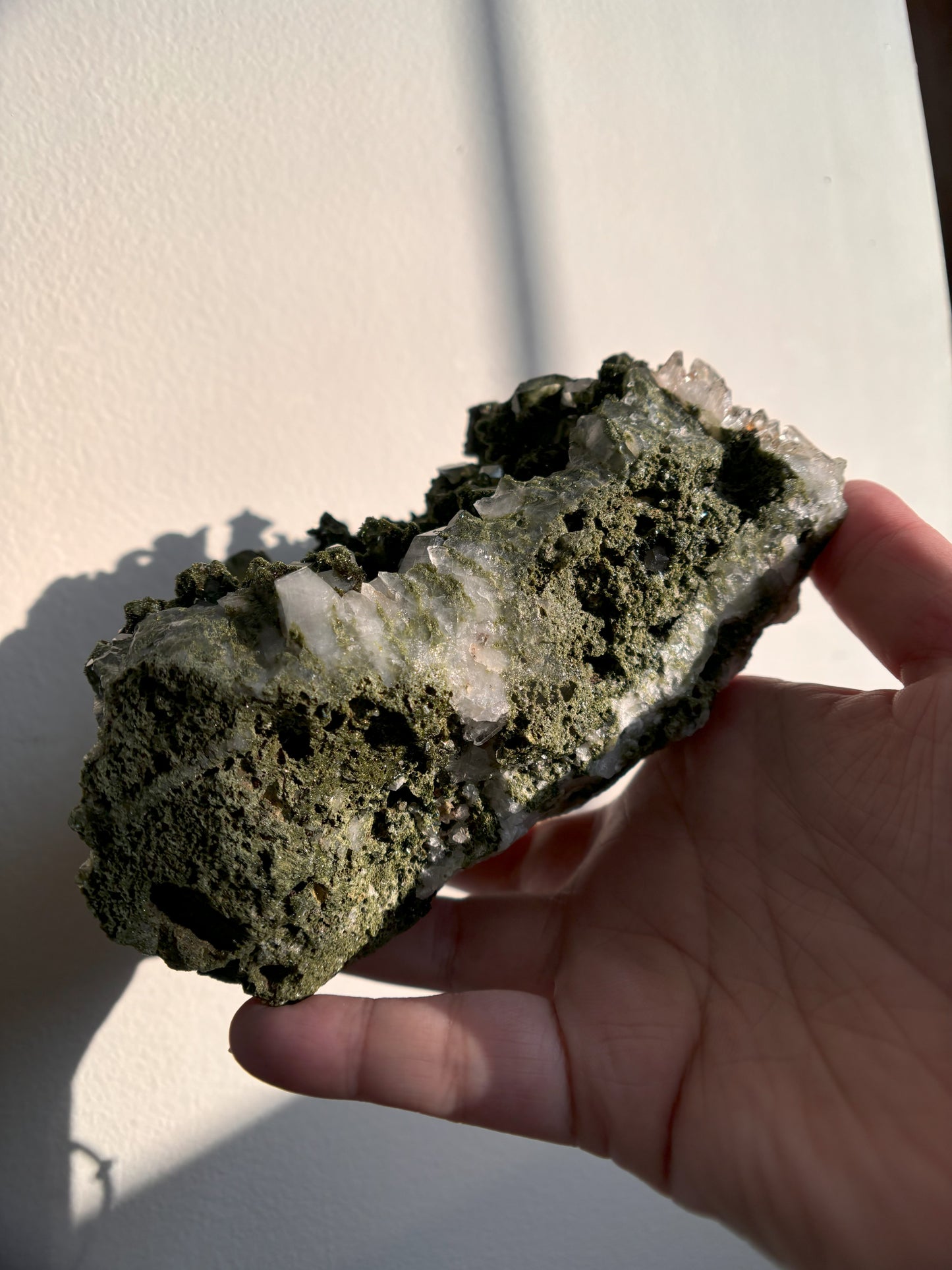 Forest Sparkly Epidote with Quartz 1035g